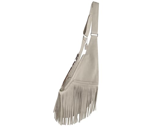 Tan Faux Leather With Fringe