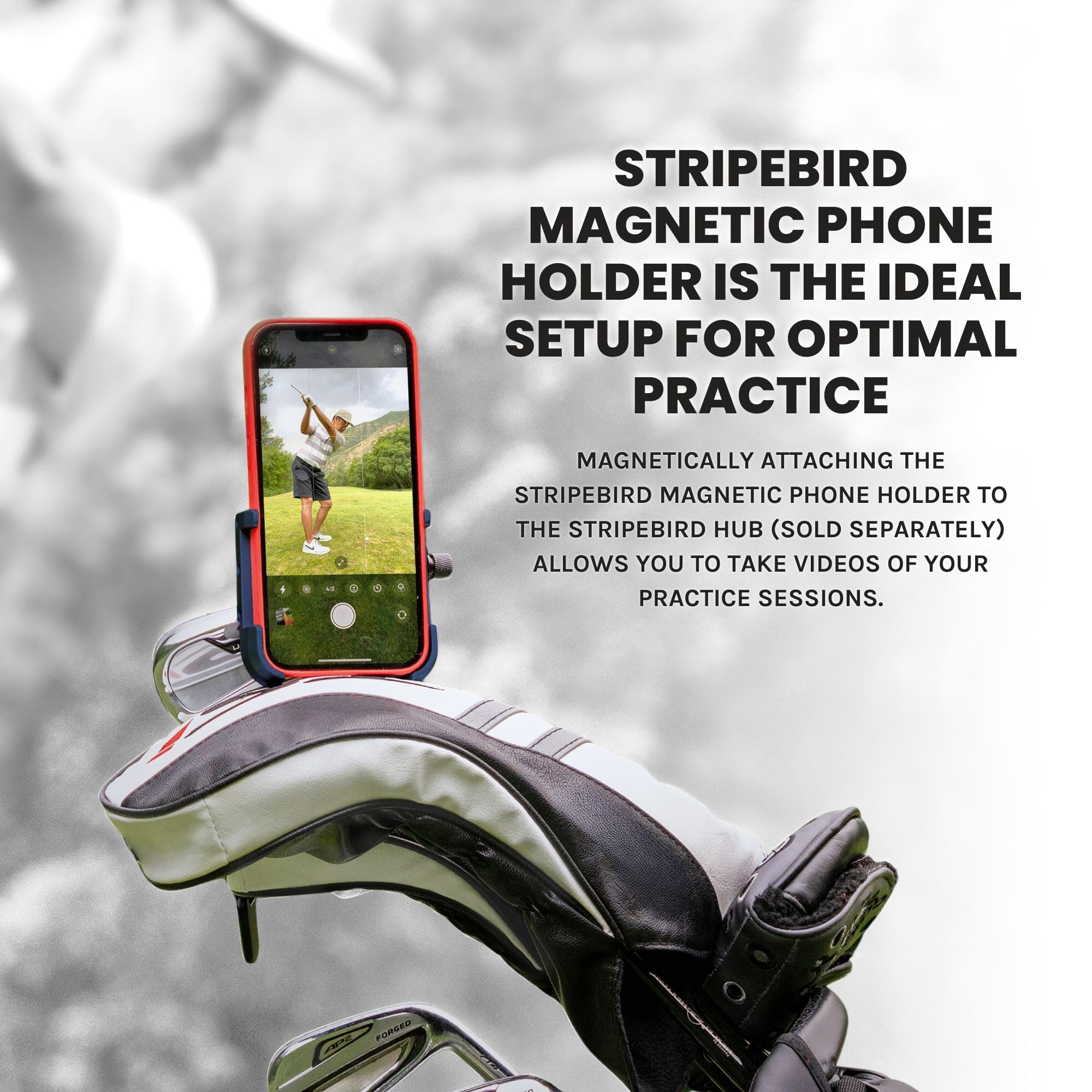Stripebird Original Magnetic Golf Cart Phone Holder (Blue) - Universal Smartphone Mount for iPhone, Samsung & More - Perfect for Golfing, Driving & Outdoor Activities