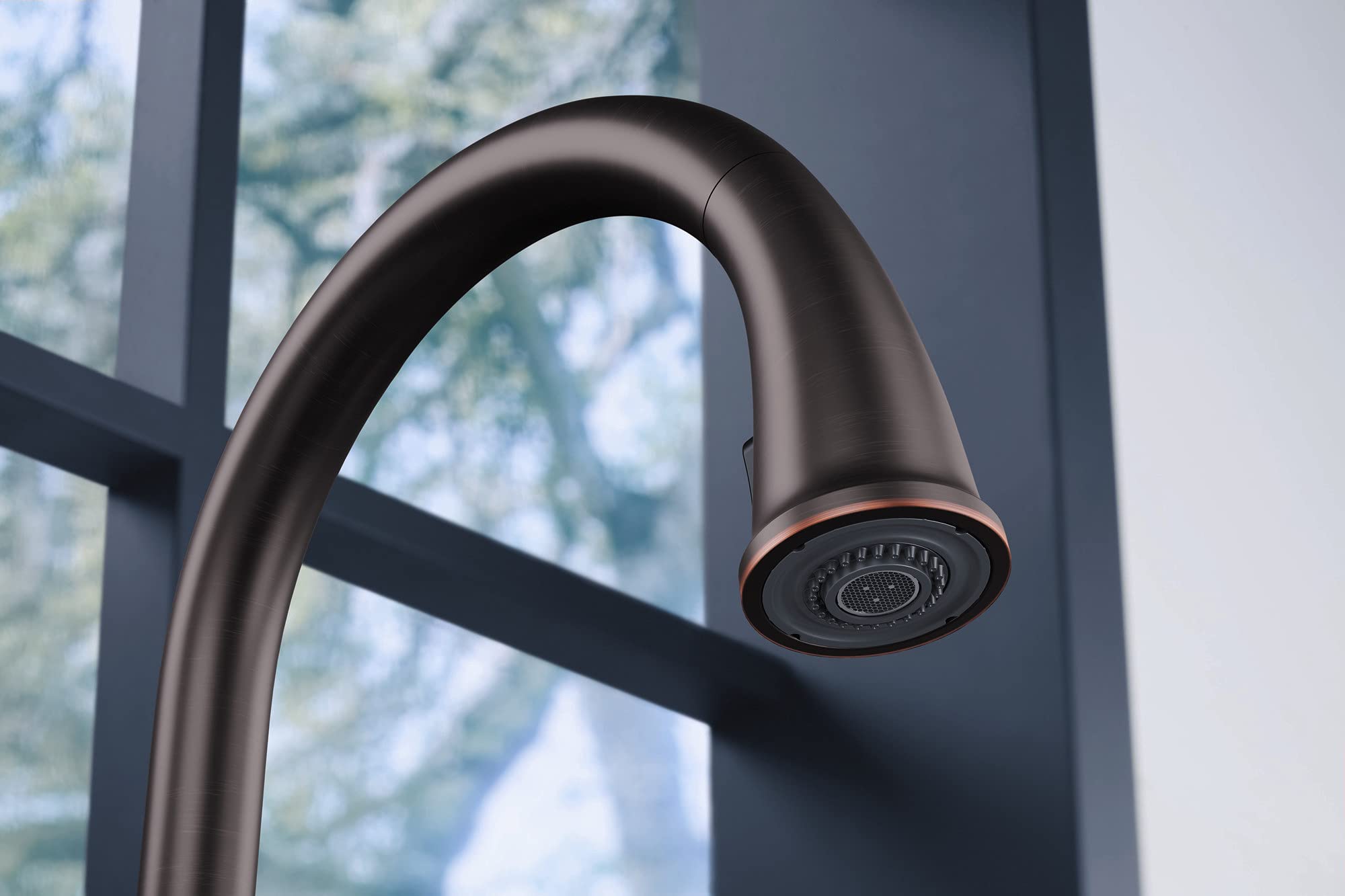 Kohler K-R23863-SD-2BZ Motif Single Handle Pull-Down Kitchen Faucet in Oil-Rubbed Bronze - Perfect for Modern Farmhouse & Rustic Style Kitchens