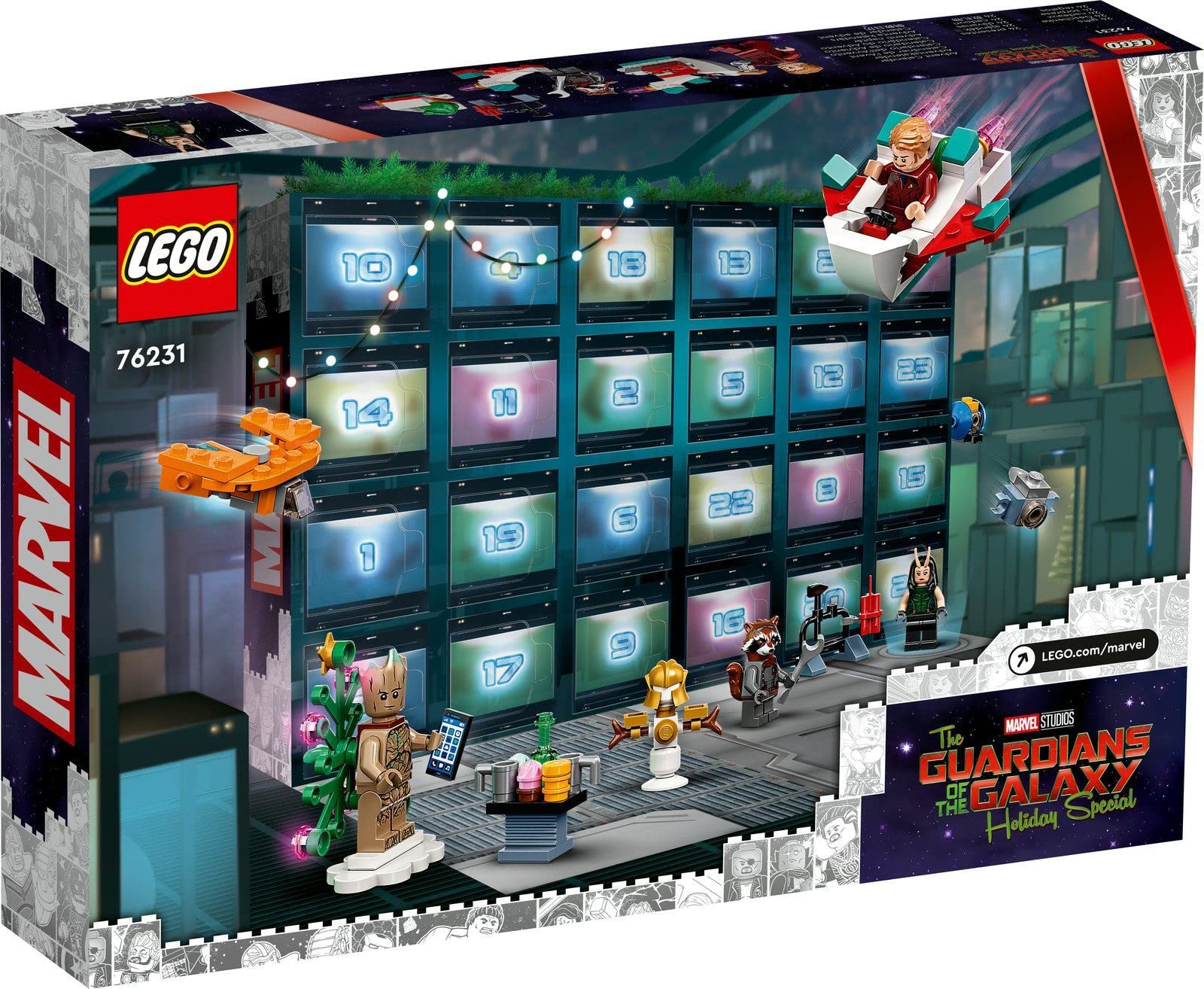 LEGO 76267 Avengers Advent Calendar & 76231 Guardians of The Galaxy Advent Calendar - Marvel Superhero Christmas Countdown Gift for Kids, Holiday Decor & Collectible Toys for Fans