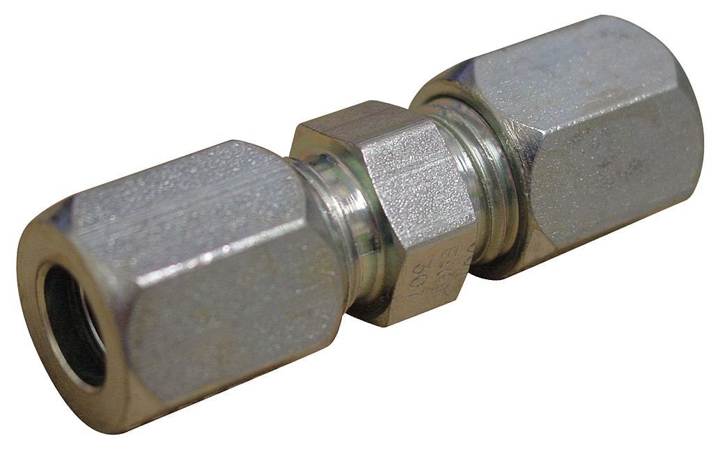 VNW20HS - Straight Compression Tube Fitting Connector, 2 Inch Overall Length, Brass Material for Air & Water Lines - Perfect for Plumbing, HVAC, and Industrial Applications