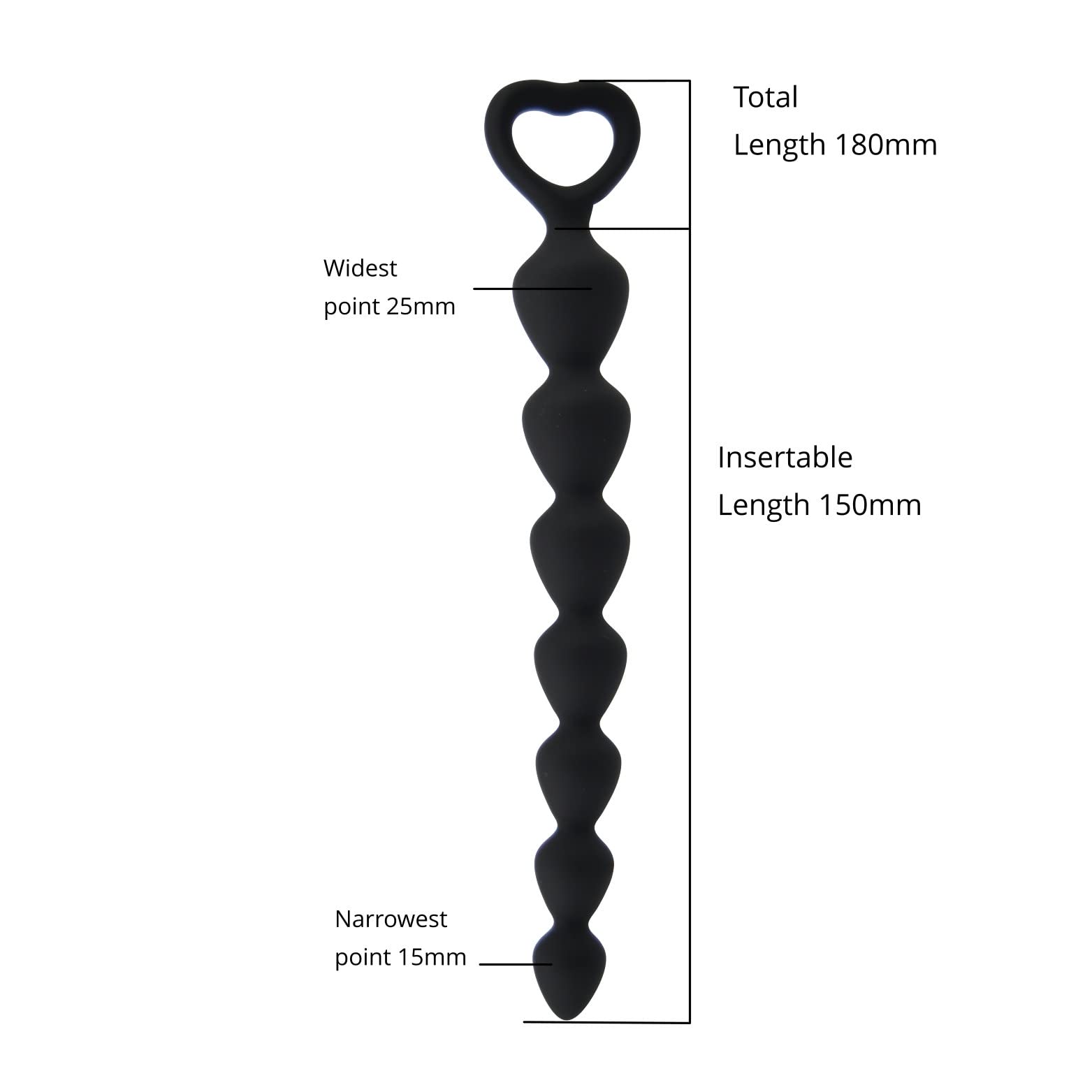 Loving Joy Silicone Anal Beads with Heart-Shaped Handle - Soft & Flexible Adult Sex Toy for Couples & Solo Play - Perfect for Sensual Exploration & Intimate Pleasure