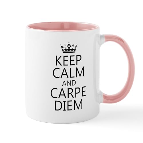 White/Pink Inside - Keep Calm And Carpe Diem Mug
