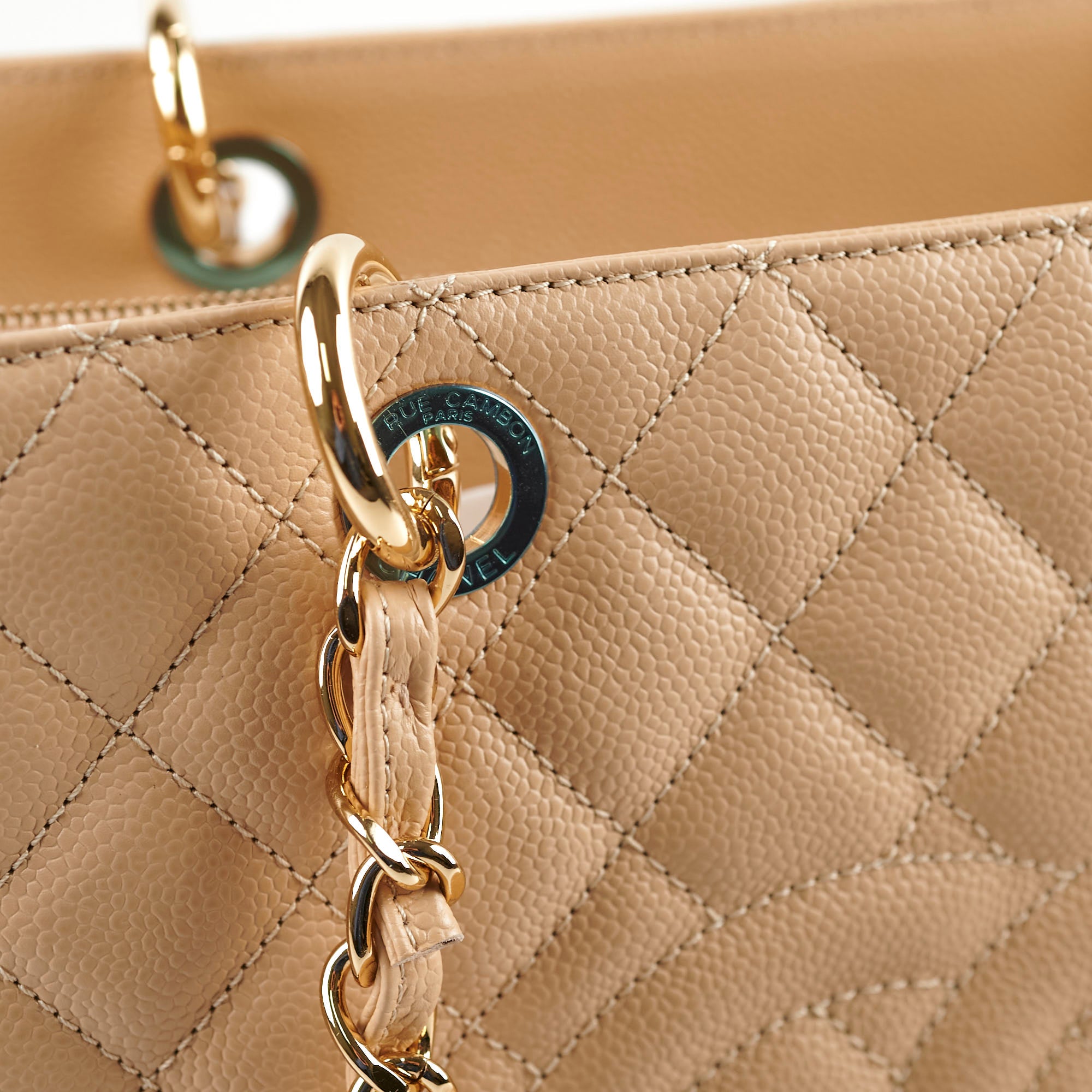 Chanel Caviar GST Grand Shopping Tote Bag in Beige - Luxury Leather Handbag for Women, Perfect for Work, Travel & Everyday Use