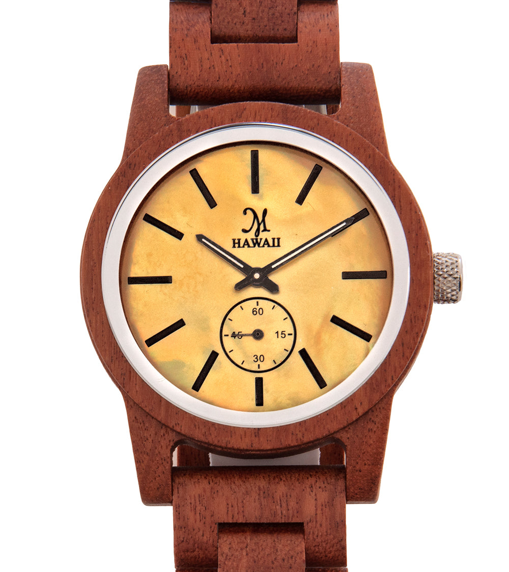 Redwood Gold Mother of Pearl Watch Face 31197 - Elegant Luxury Watch Dial for Women's & Men's Timepieces | Perfect for Formal Events, Weddings & Special Occasions