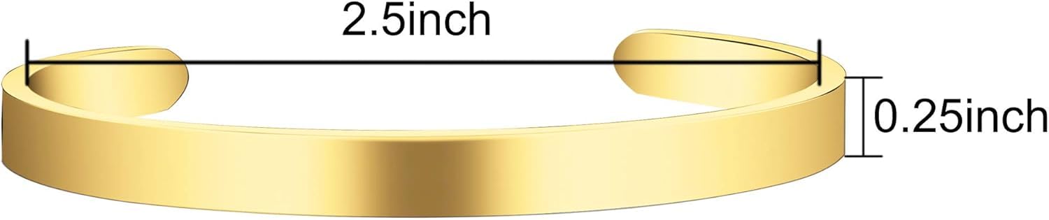 Custom Engraved Gold Stainless Steel Bracelet for Women - Personalized Inspirational Cuff Bangle - Best Friend Sister Friendship Jewelry - Birthday Gift for Her - Perfect for Anniversaries, Graduations & Special Occasions