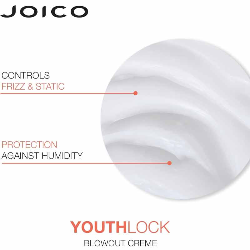 Joico Youthlock Blow Out Crème for Frizz Control & Heat Protection - Styling Cream for Smooth, Shiny Hair - Perfect for Salon Blowouts & Daily Styling at Home