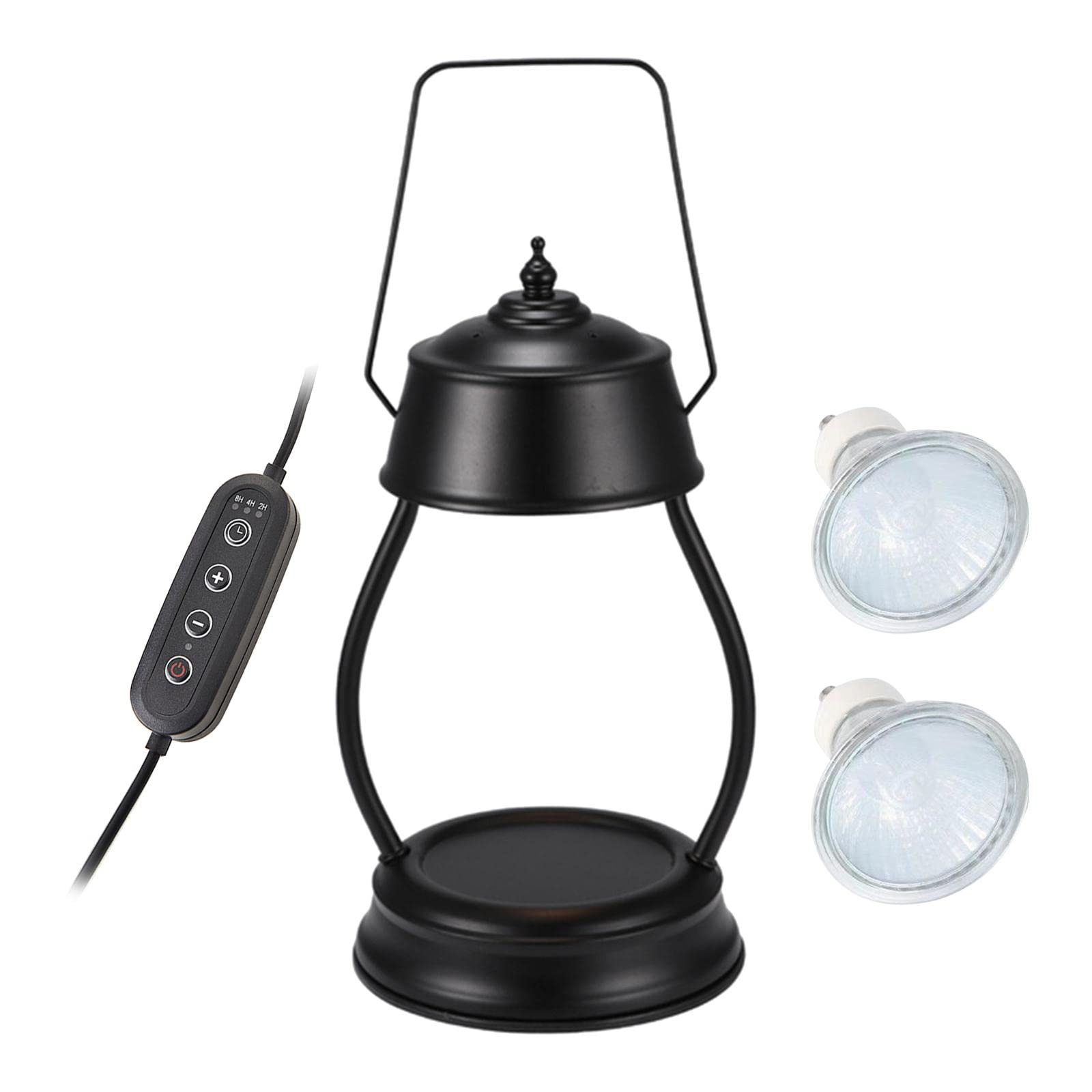 Prettyia Melting Wax Lamp - 24H Timer Aromatherapy Candle Warmer, Essential Oil Diffuser for Home, Bedroom, Office & Spa Decor (Black)