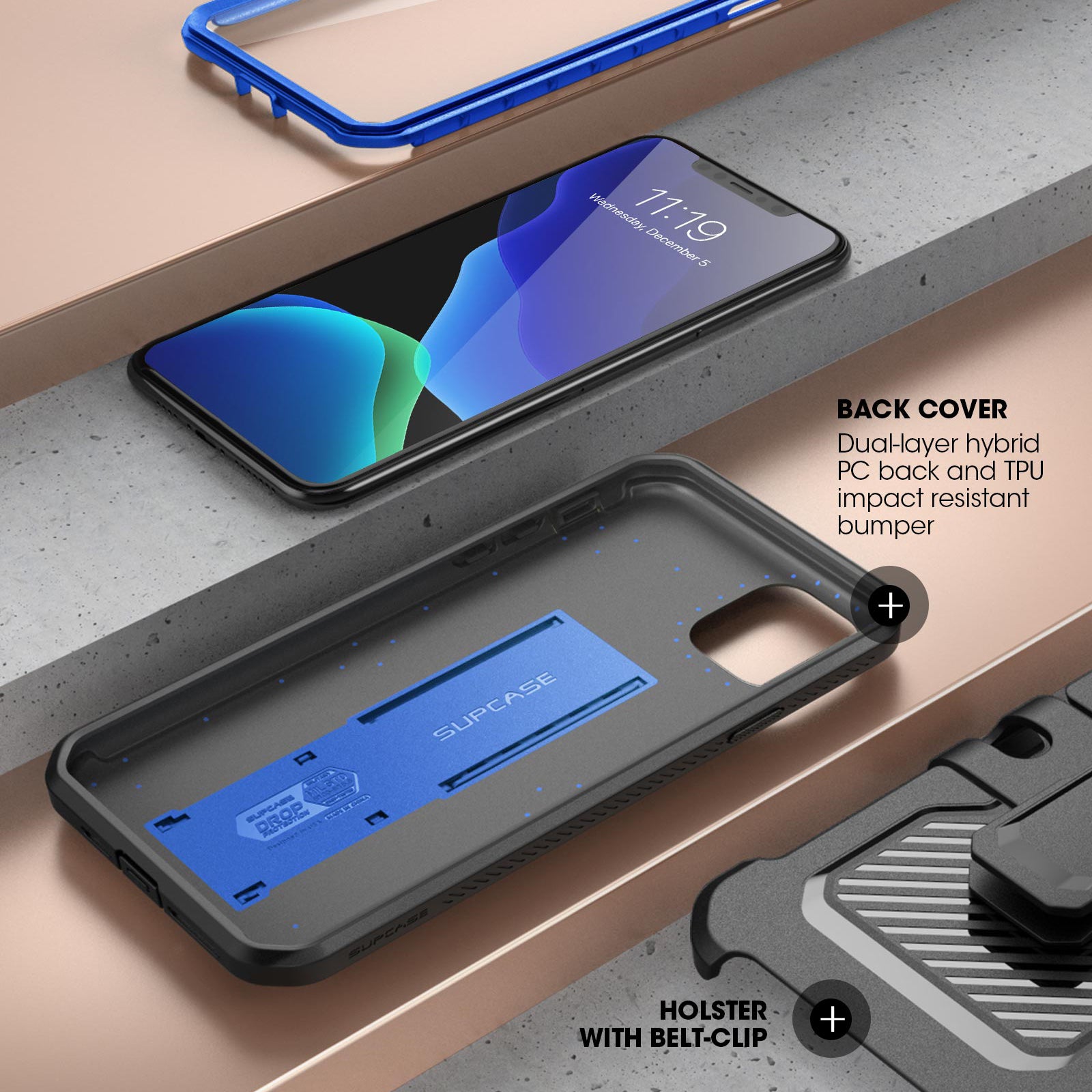 iPhone 11 Case 6.1 Inch - Unicorn Beetle Pro Heavy Duty Rugged Protective Cover with Shockproof & Drop Protection - Dark Blue - Perfect for Outdoor, Work & Extreme Sports