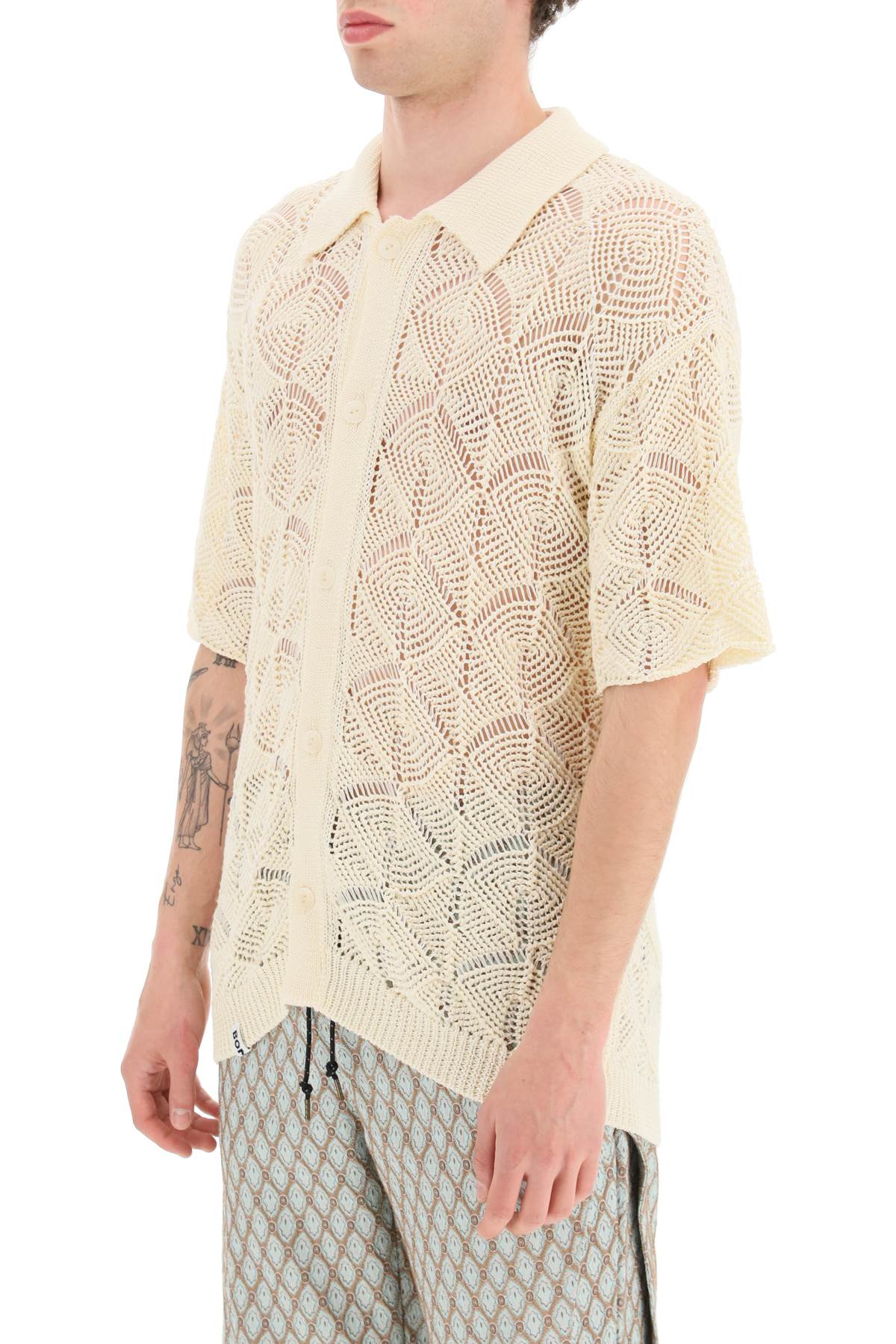 Handmade Crochet Bonsai Short Sleeve Shirt for Women - Boho Chic Summer Top for Beach, Vacation & Casual Wear
