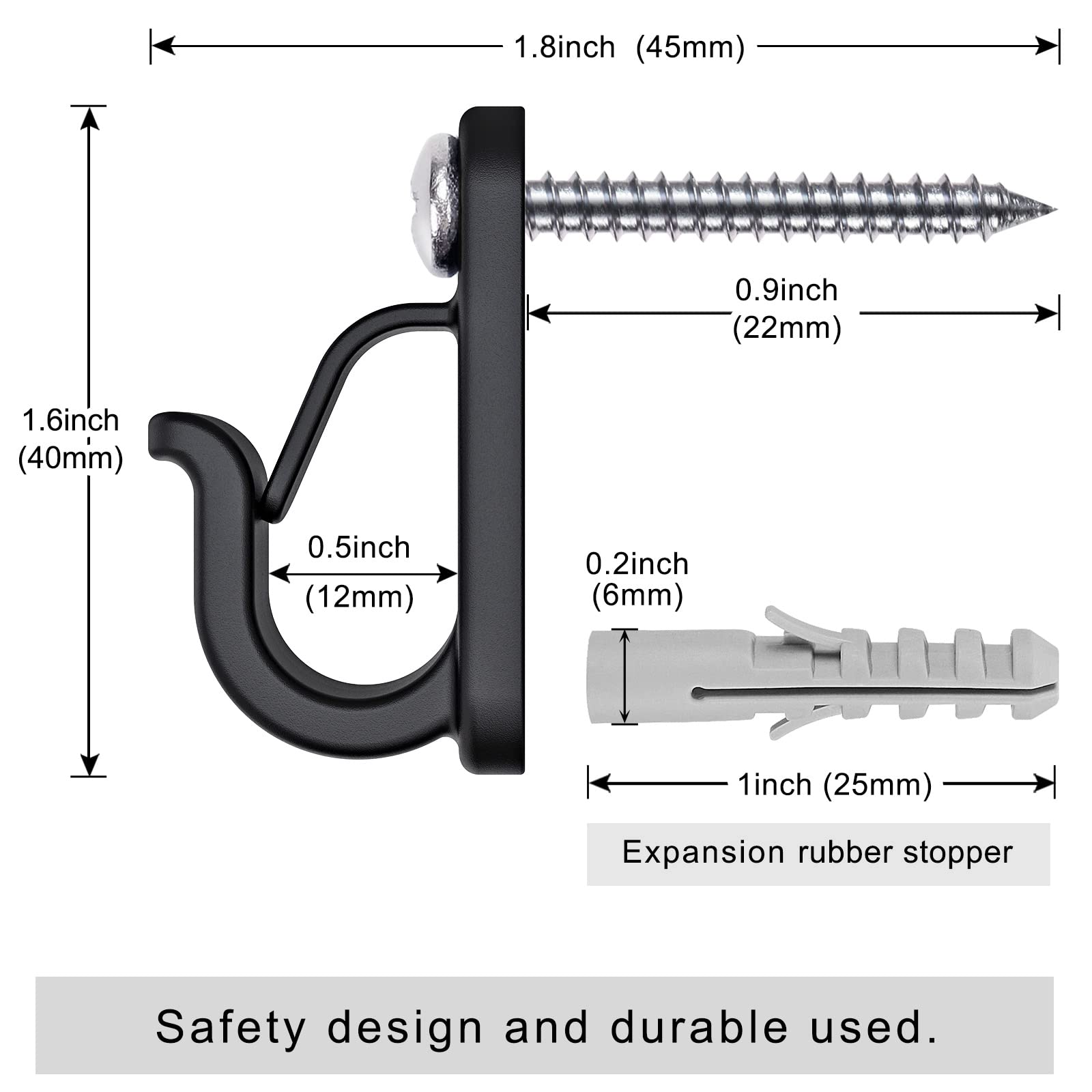 Benelabel 20-Pack Screw-in Hooks for Outdoor String Lights - Heavy Duty Hanging Hooks for Christmas Decorations, Gazebos, Fairy Lights, Plants, Birdcages & Wind Chimes - Perfect for Patio, Garden & Holiday Decor