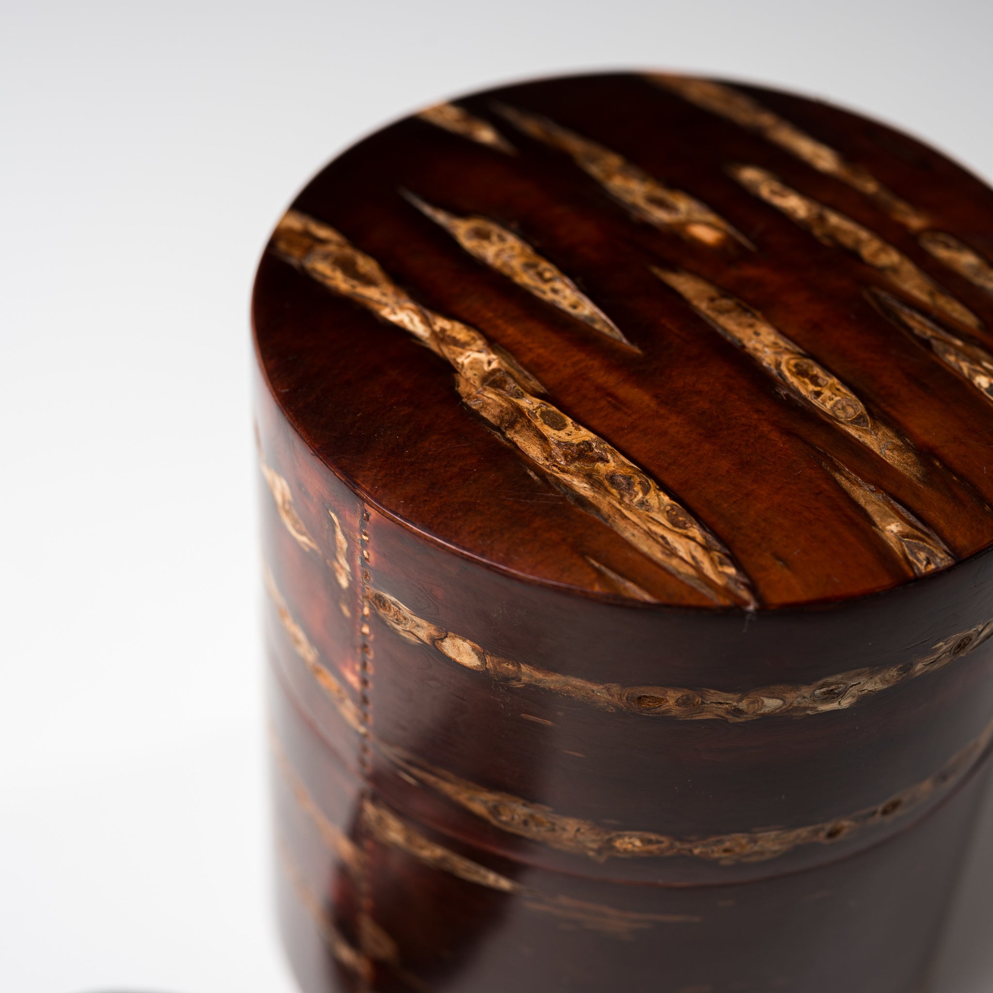 Premium Tomioka Cherry Bark Tea Caddy Set - Sokawa Small Size - Handcrafted Japanese Birch Wood Tea Storage Box - Perfect for Matcha, Loose Leaf Tea & Coffee Storage - Home, Office & Tea Ceremony Use
