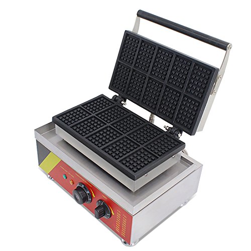 INTSUPERMAI 1500W Commercial Waffle Maker Machine - Belgian Nonstick Waffle Iron with 10 Baker Plates - 110V Electric Waffle Iron for Home, Cafe & Restaurant Use - Perfect for Breakfast, Desserts & Catering Events