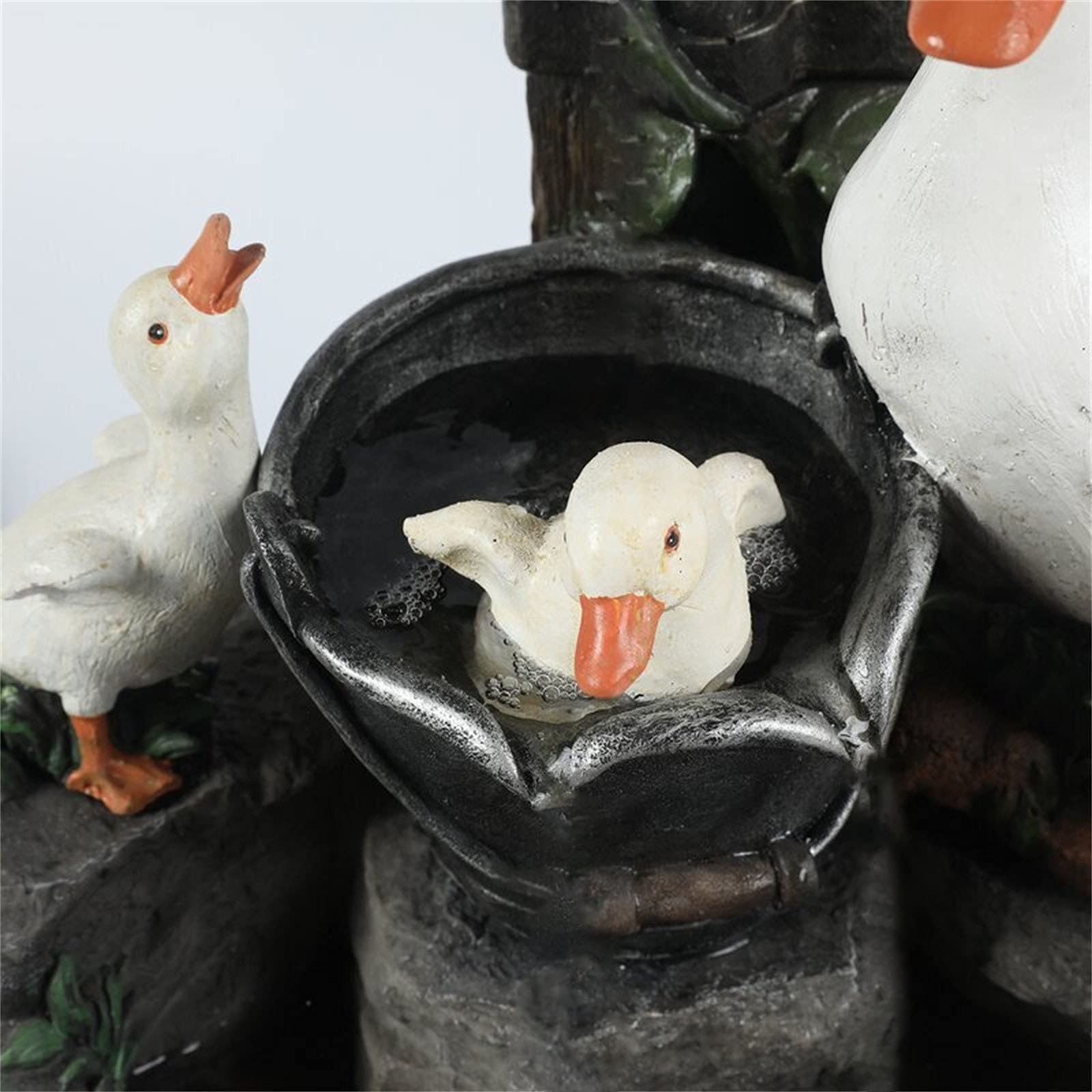 Rustic Outdoor Water Fountain - Resin Duck Garden Statue Decor for Patio, Yard & Landscape | Handmade Garden Ornament & Water Feature for Relaxing Outdoor Spaces