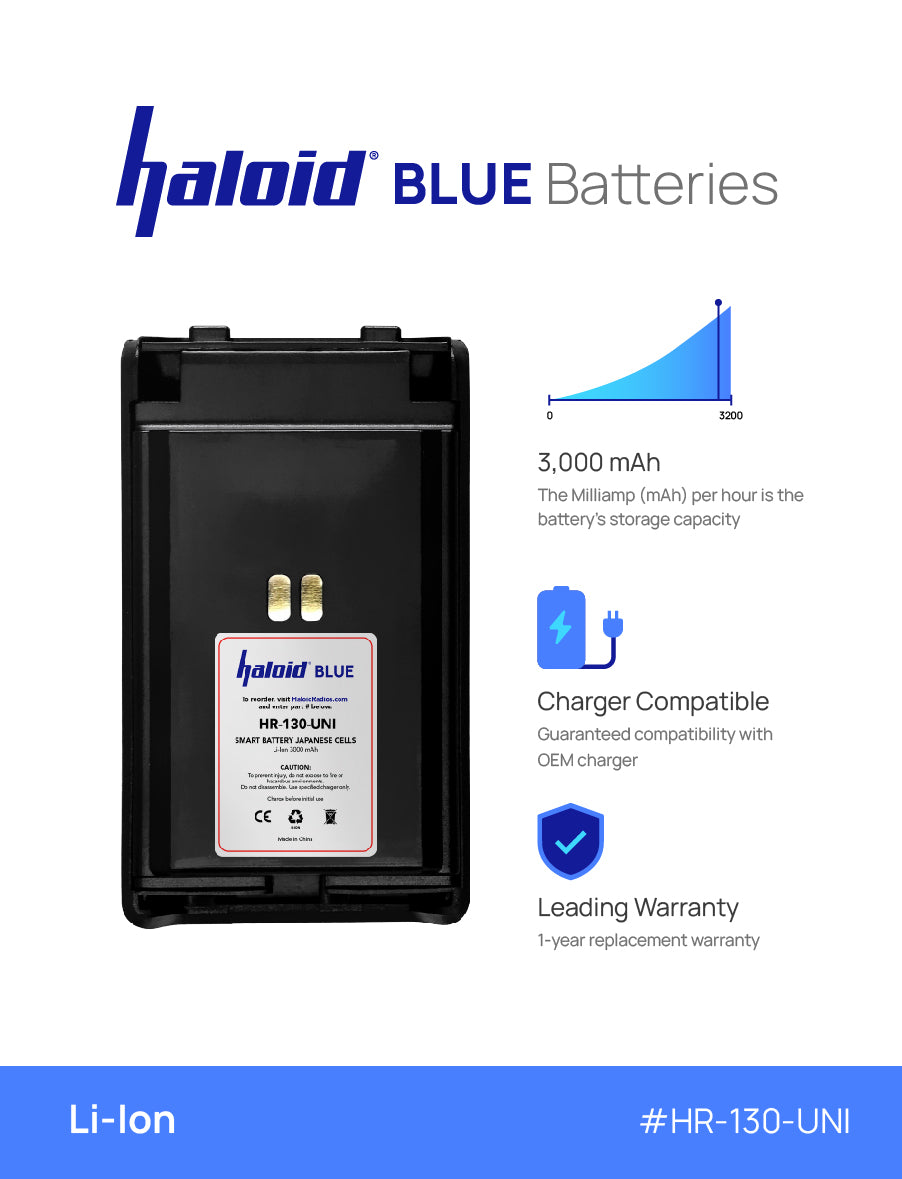 Haloid BLUE HR 130 UNI Lithium Battery - Replacement for VX351 VX354 - Power Your Medical Devices & Industrial Equipment