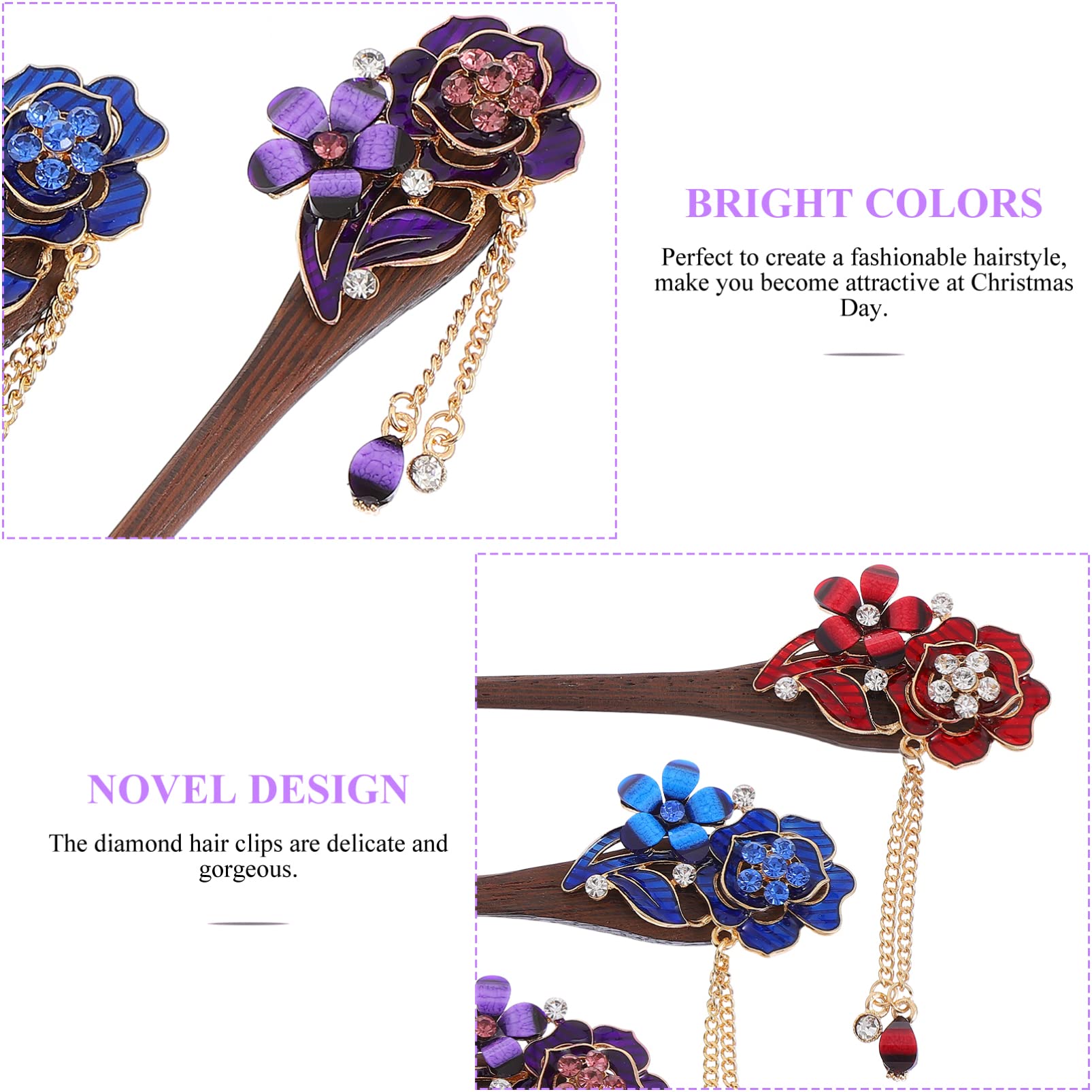 Vintage Japanese Hair Sticks & Bobby Pins Set - 9 Pcs Wooden Hair Chopsticks, Hair Bun Sticks, Side Hair Clips for Women | Perfect for Updos, Buns, Braids & Traditional Japanese Hairstyles