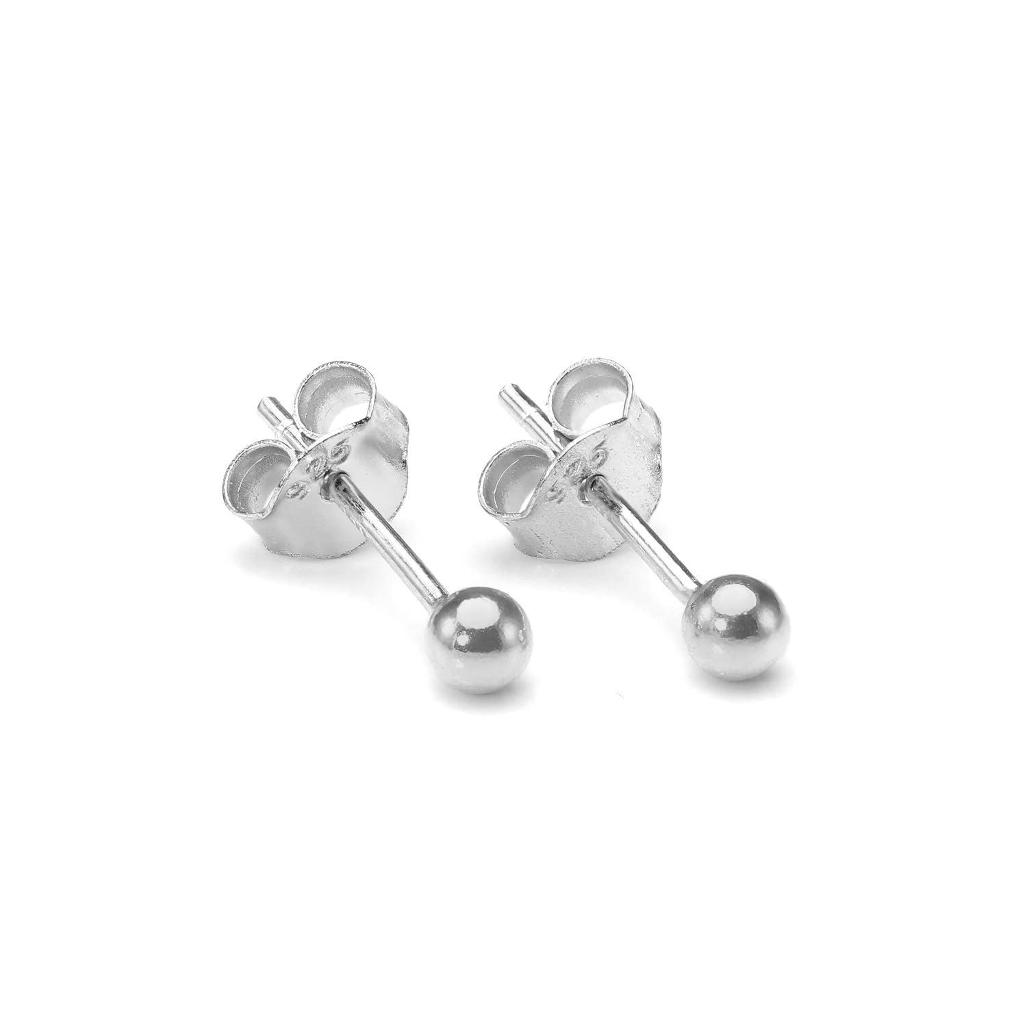 Sterling Silver Ball Stud Earrings for Women - 5mm Hypoallergenic Simple Elegant Jewelry - Perfect for Everyday Wear, Gift Giving & Special Occasions