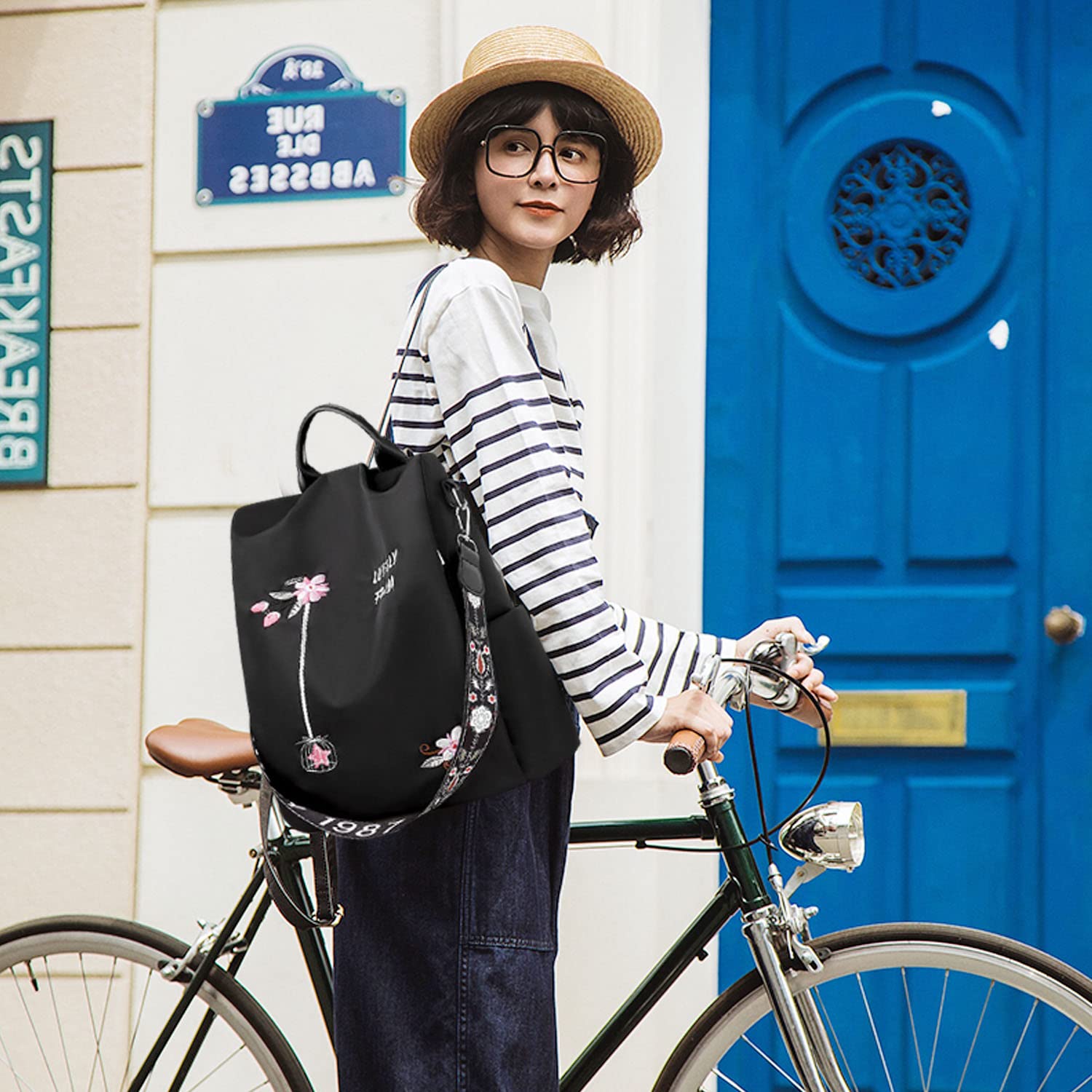 FANDARE Anti-Theft Women's Backpack - Stylish Lightweight Waterproof Shoulder Bag for Travel, School, Campus & Shopping | Durable Polyester Daypack for Women & Girls | Perfect for Outdoor Adventures, College Life & Daily Commute
