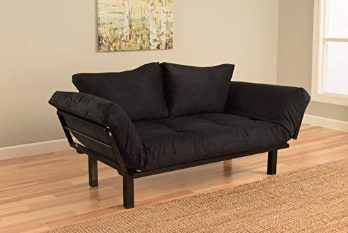 Best Futon Lounger - Compact Multi-Functional Furniture for Small Spaces | Perfect for College Dorm, Studio Apartment, Guest Room & Outdoor Patio | Includes Free Keychain (Black) | Ideal for Relaxing, Lounging & Space-Saving Comfort