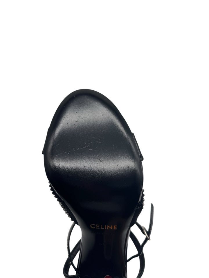 Celine Embellished Twist Heel Sandals for Women | Size 40 (US 10) | Luxury Designer High Heels for Parties, Weddings & Evening Events