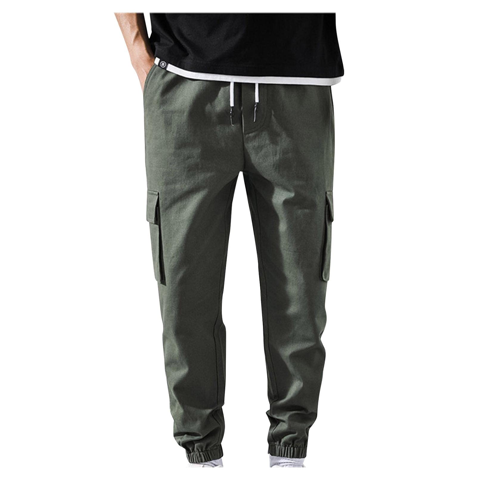 WOCACHI Men's Camouflage Jogger Pants with Elastic Waist & Zip Pockets - Slim Fit Sweatpants for Running, Gym Workouts & Casual Wear
