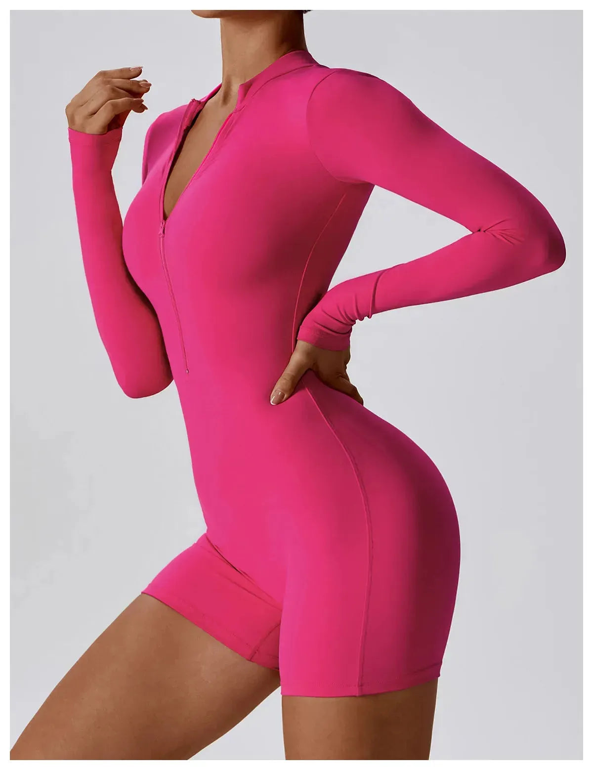 Women's Zipper Front Yoga Jumpsuit - Sweat-Wicking Fitness Bodysuit for Dance, Training & Gym Workouts | Comfortable Activewear for Yoga, Pilates & Exercise