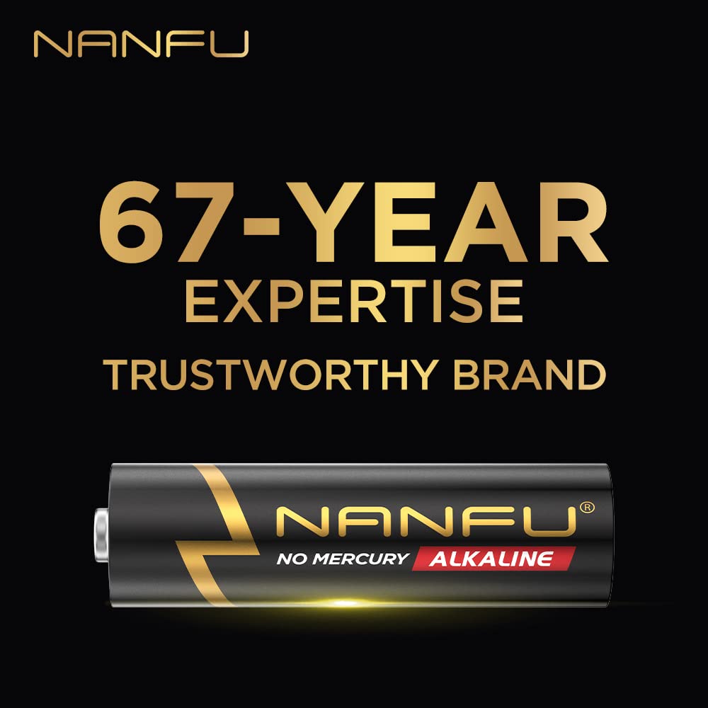 NANFU AAA 20 Alkaline Batteries - Long Lasting Power for Toys, Remote Controls, Flashlights & Electronics (20-Pack) - Perfect for Home, Office and Emergency Use