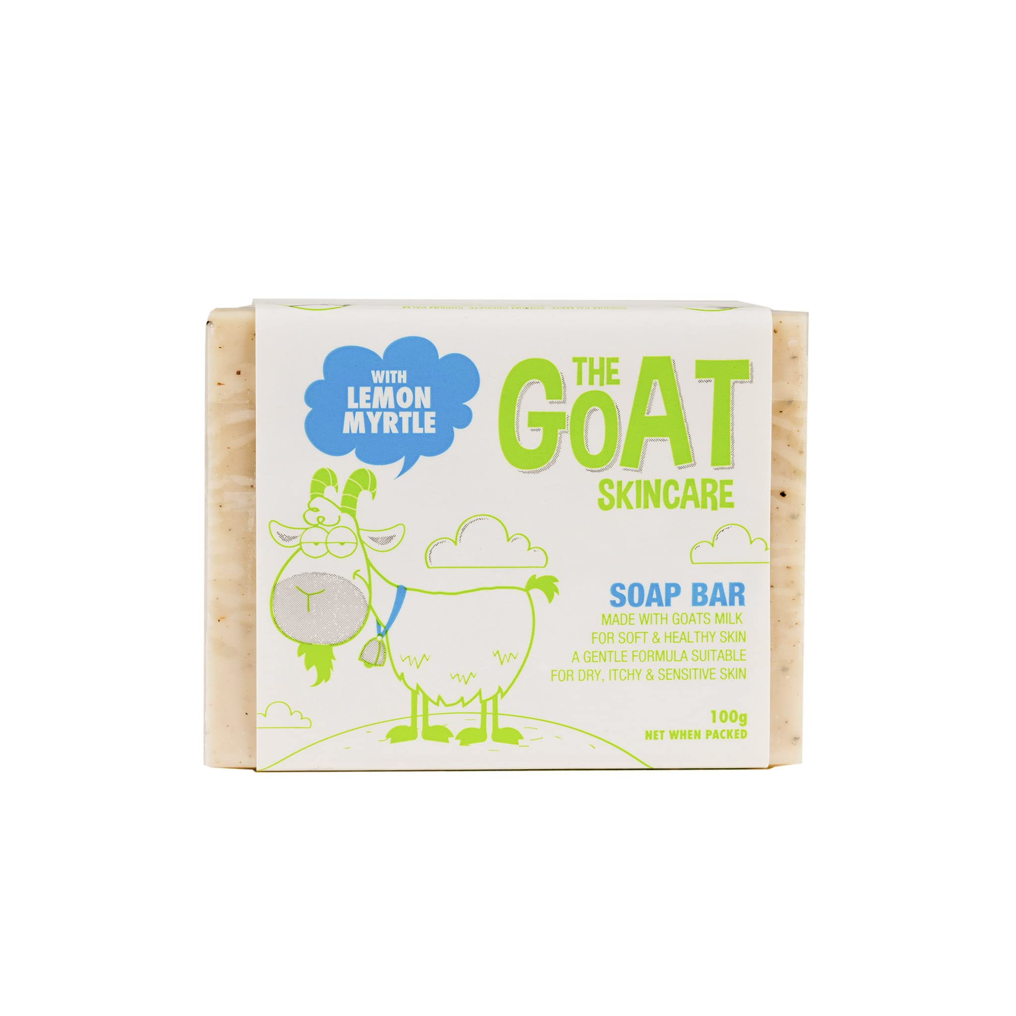 Pure Goat's Milk Soap Bar with Lemon Myrtle for Dry, Itchy & Sensitive Skin - 100g Natural Moisturizing Bar Soap, Paraben-Free & No Artificial Colors | Gentle Cleansing for Face & Body, Ideal for Daily Skincare Routine & Sensitive Skin Care
