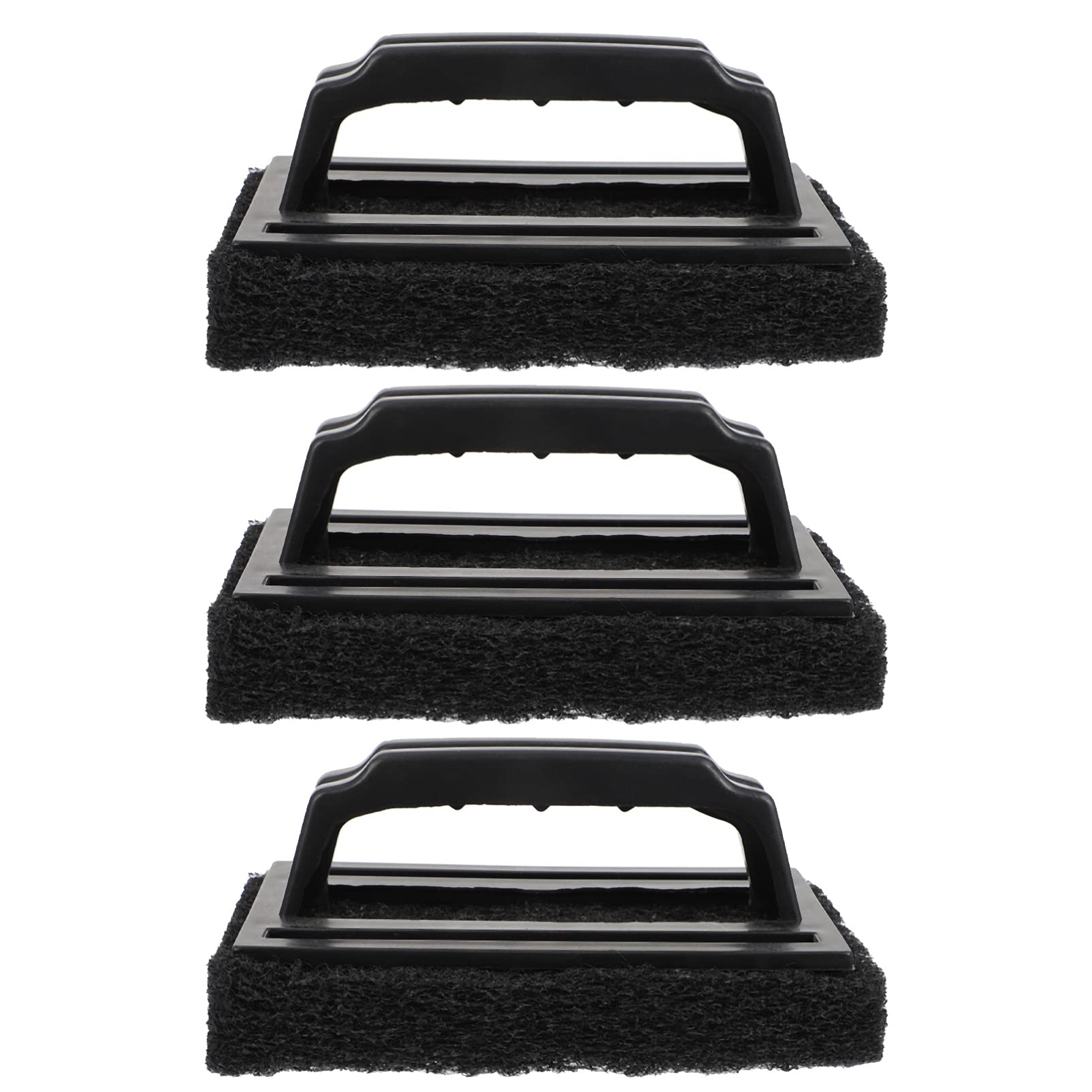 3-Pack Hemoton Grill Cleaning Brush Set - Heavy Duty BBQ Scrubber Pads with Replaceable Scraper, Bristle-Free Grill Brush for Outdoor Gas & Charcoal Grills - Perfect for Backyard BBQs, Camping & Tailgating