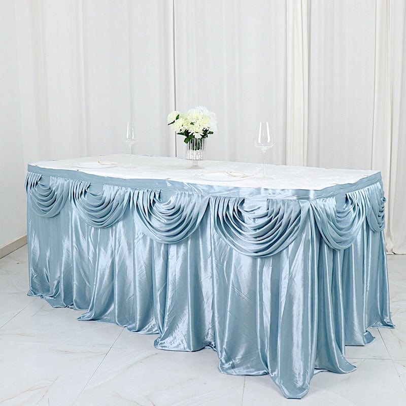 Elegant Satin Table Skirt - Classic Drape Tablecloth for Wedding, Banquet & Party Decor - Perfect for Formal Events & Home Decorations