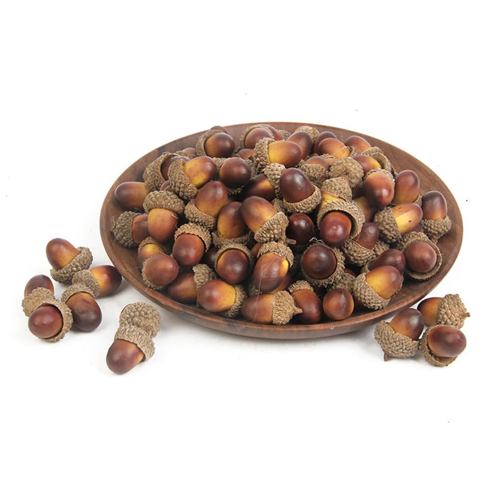 60pcs Realistic Mini Acorns for Crafts - Bulk Faux Acorns Decor for Weddings, Home Vase Fillers, DIY Projects | Perfect for Fall Centerpieces, Thanksgiving Table Settings & Seasonal Wreath Making