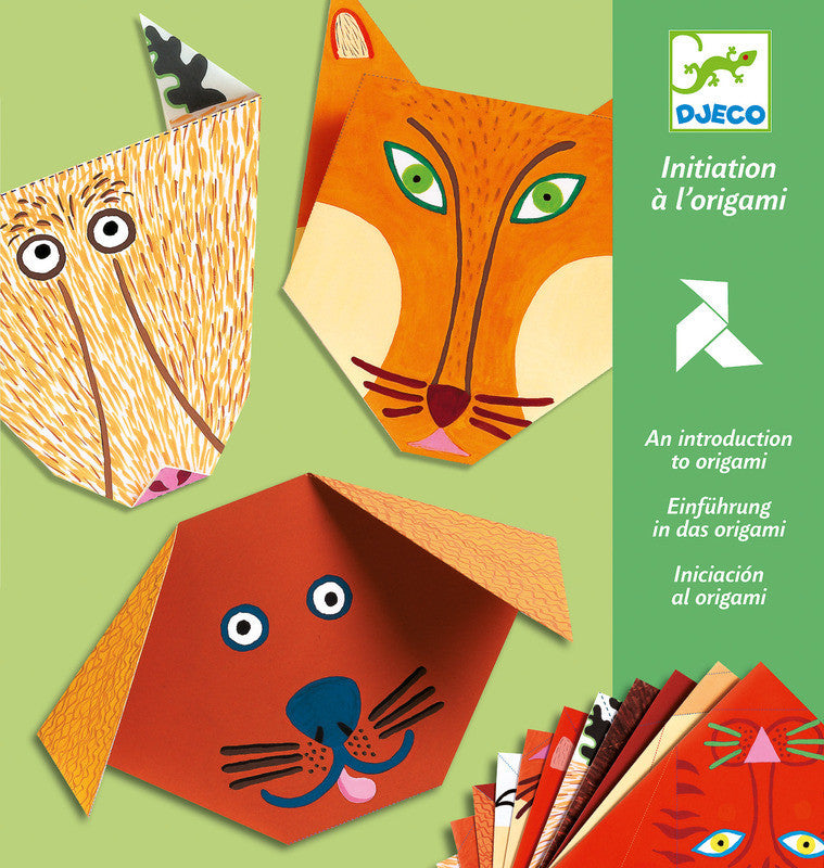 Fun Animal Face Origami Set for Kids - Creative Paper Folding Craft Kit by Djeco - Perfect for Birthday Gifts & Classroom Art Activities