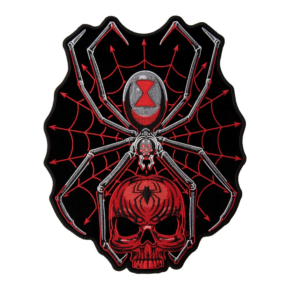 Spider Web Iron On Patches for Clothing - 4x5 Inch Red Black Embroidered DIY Sew On Patches for Jackets, Jeans, Bags - Gothic Decor, Punk Fashion, DIY Costume Accessories