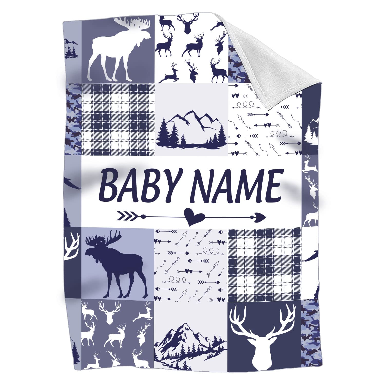 Personalized Baby Blanket with Mountain Design - Woodland Themed Milestone Blanket for Boys - Track Baby's Growth Month by Month - Perfect for Nursery, Photo Shoots & First Birthday Gifts