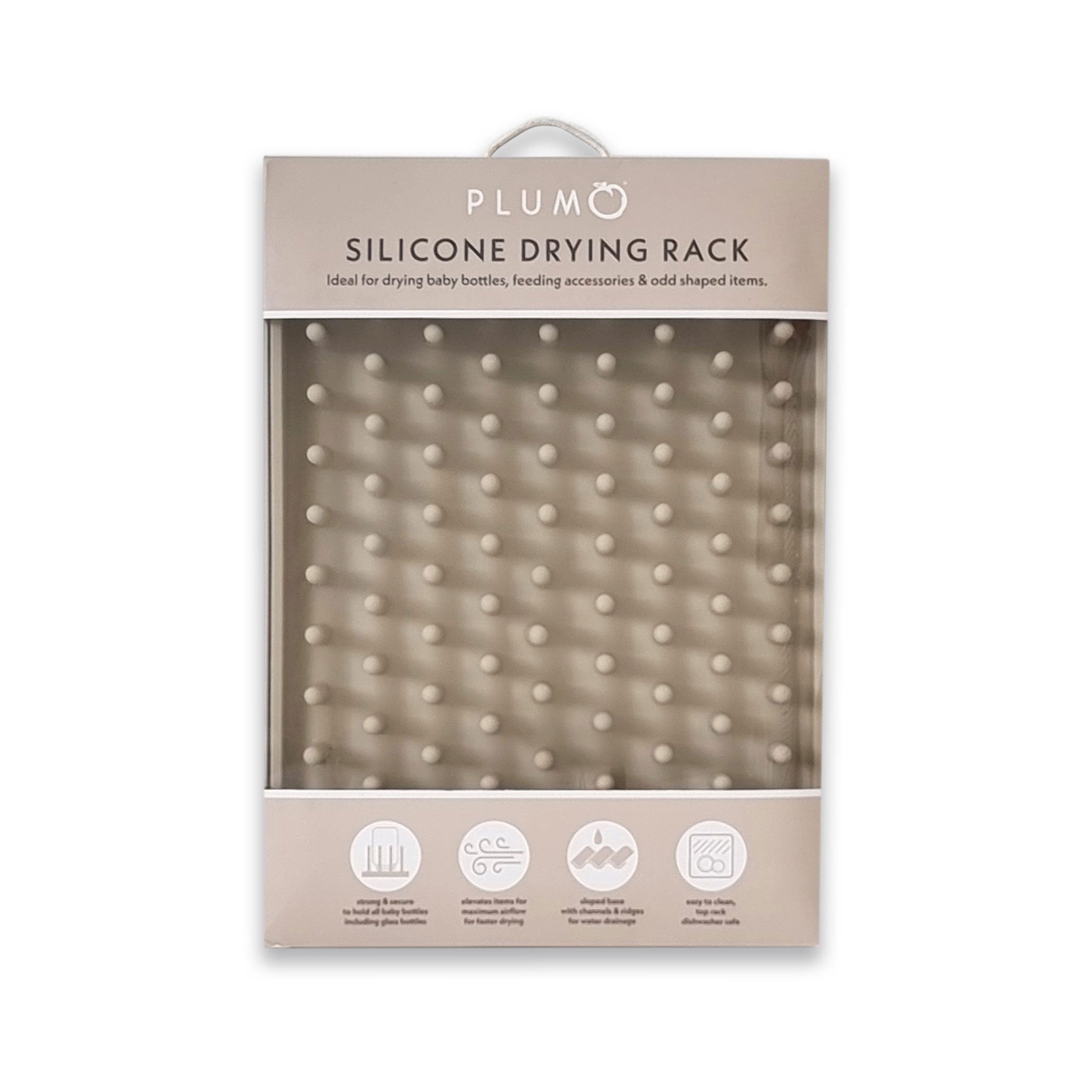 PLUM Silicone Drying Rack for Dishes - Space Saving Collapsible Dish Drainer - Perfect for Kitchen Countertop, Sink, and Small Spaces - BPA-Free & Non-Slip Base