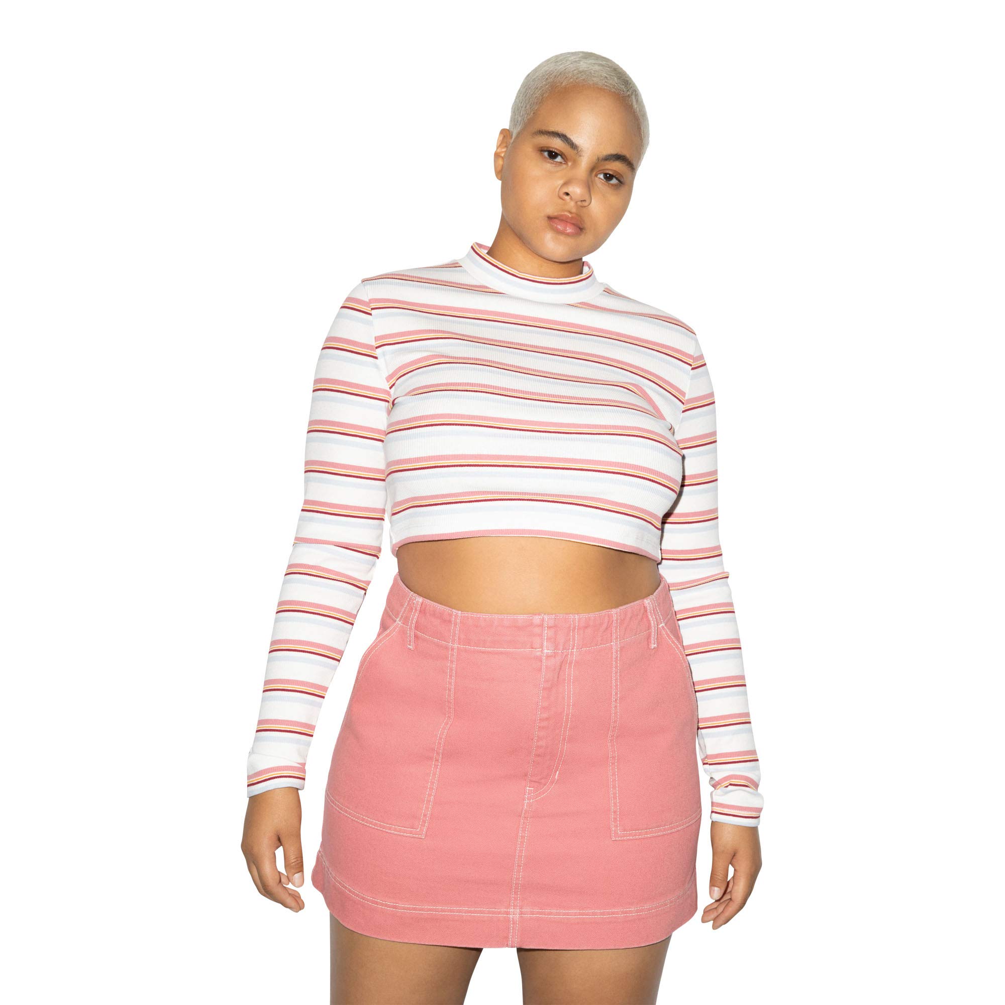 American Apparel Women's Utility Mini Skirt - Stretch Denim A-Line Style with Pockets | Perfect for Casual Outfits, Streetwear & Summer Fashion