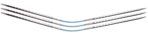 Addi Flexiflips2 Squared Long Flexible Double-Point Knitting Needles - Set of 3 (US 1, 2.5mm) - Perfect for Socks, Hats & Circular Knitting Projects