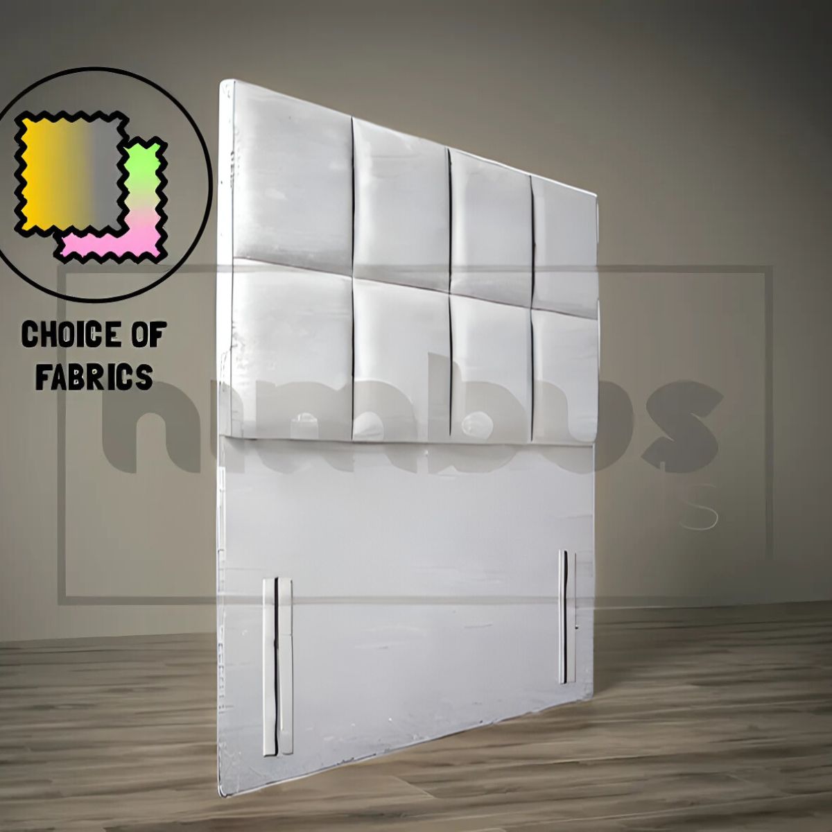 8 Square Floor Standing Headboard - Modern Upholstered Bed Frame Headboard for Bedroom Decor - Perfect for Master Bedroom, Guest Room & Apartment