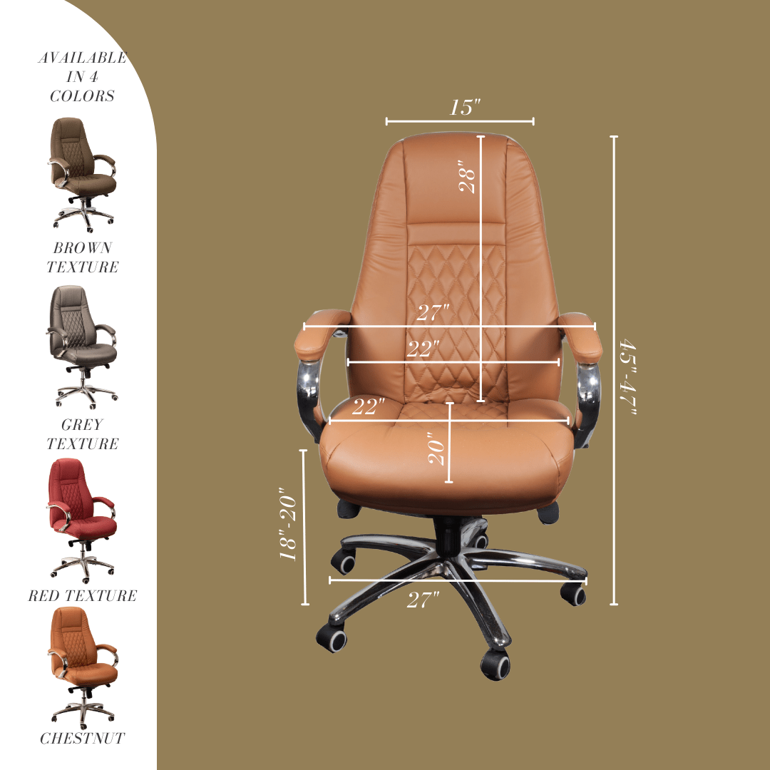 FIORI High Back Office Chair - Ergonomic Executive Desk Chair with Lumbar Support for Home & Office Workspace