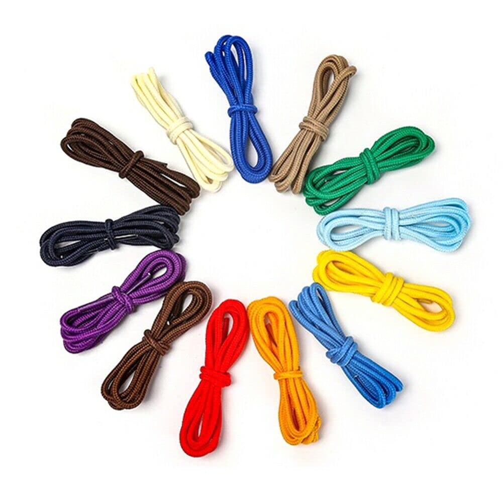 Durable Round Polyester Shoelaces for Kids & Adults - 23.5 to 47 Inch (60-120cm) - Perfect for Sneakers, Running Shoes, and Casual Footwear