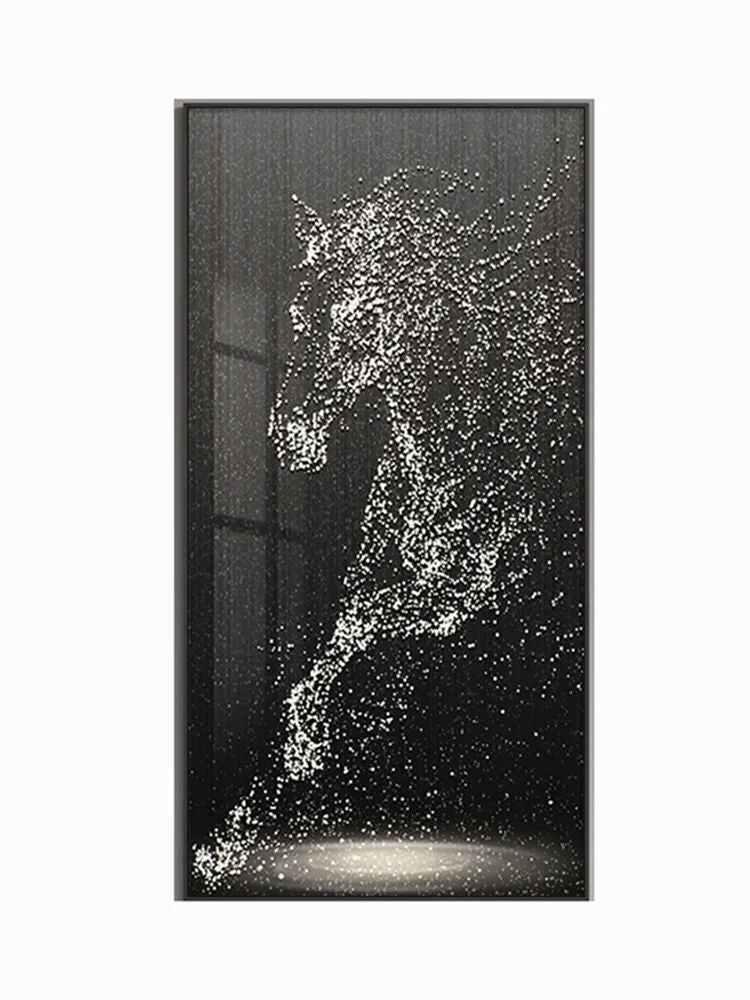 Modern LED Horse Painting - Italian Abstract Wall Art for Home & Office Decor | Perfect for Living Room, Bedroom, or Office Space