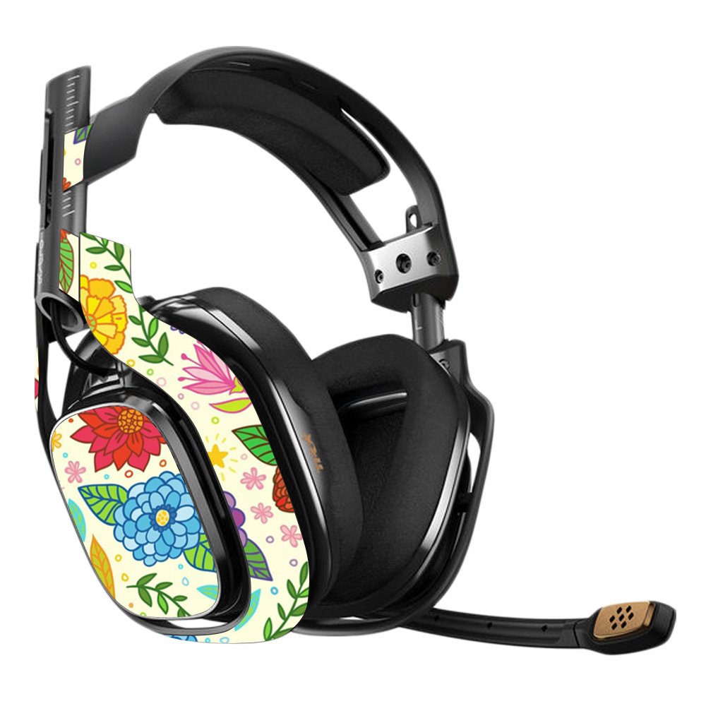 Astro A40 3rd Generation Gaming Headset Skin - Flower Garden Design | Protective Vinyl Decal Wrap Cover | Easy to Apply & Remove | Durable & Unique Style | Made in USA | Perfect for Gaming Setups & Personalization