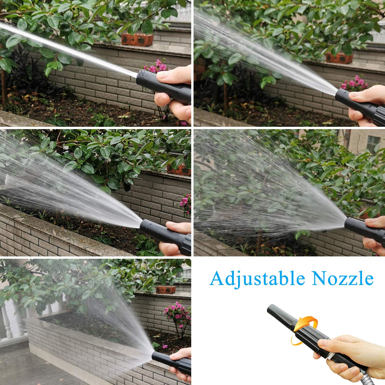 50FT Heavy Duty Flexible Stainless Steel Garden Hose - Durable Metal Water Hose with 2 Spray Nozzles, Kink-Free & Easy to Store - Perfect for Lawn Care, Car Washing, and Outdoor Watering Tasks