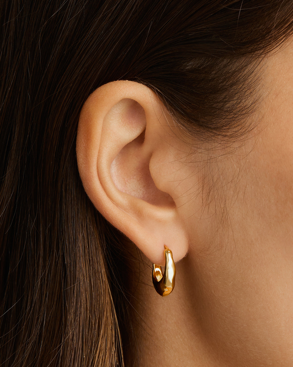 18K Gold Vermeil Radiant Energy Small Hoop Earrings - Elegant Everyday Jewelry for Women, Perfect for Work, Date Night & Special Occasions