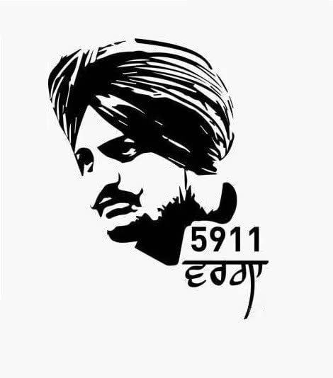 Avsarachna Sidhu Moosewala Black Vinyl Sticker (18x14 cm) - Premium Car & Bike Decal for Fans - Durable, Waterproof, Easy to Apply - Perfect for Vehicles, Laptops & Personal Belongings