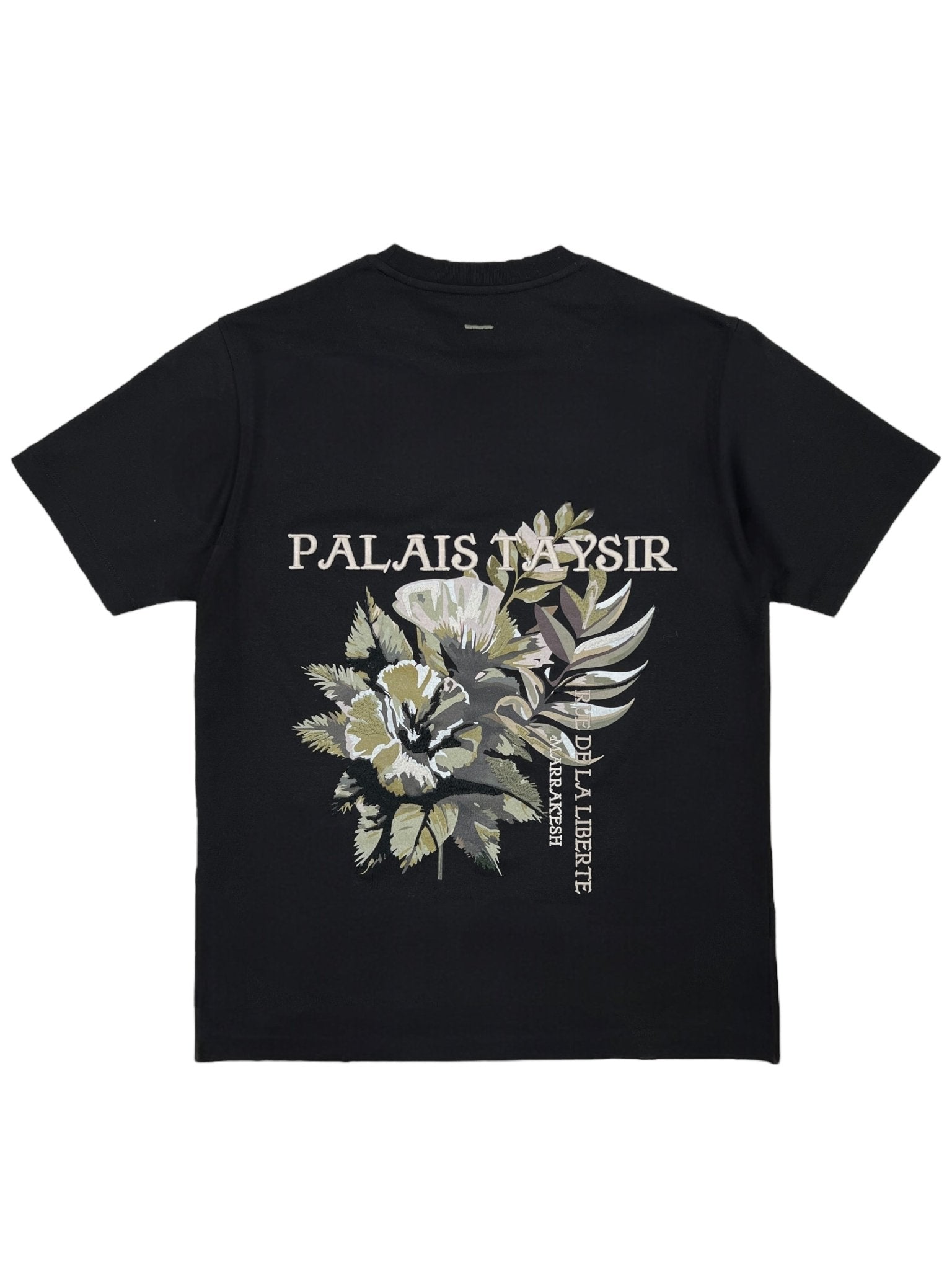 OTB T1472 Botanical Print T-Shirt for Men - Black Cotton Tee with Nature-Inspired Design | Perfect for Casual Wear, Street Style & Outdoor Adventures