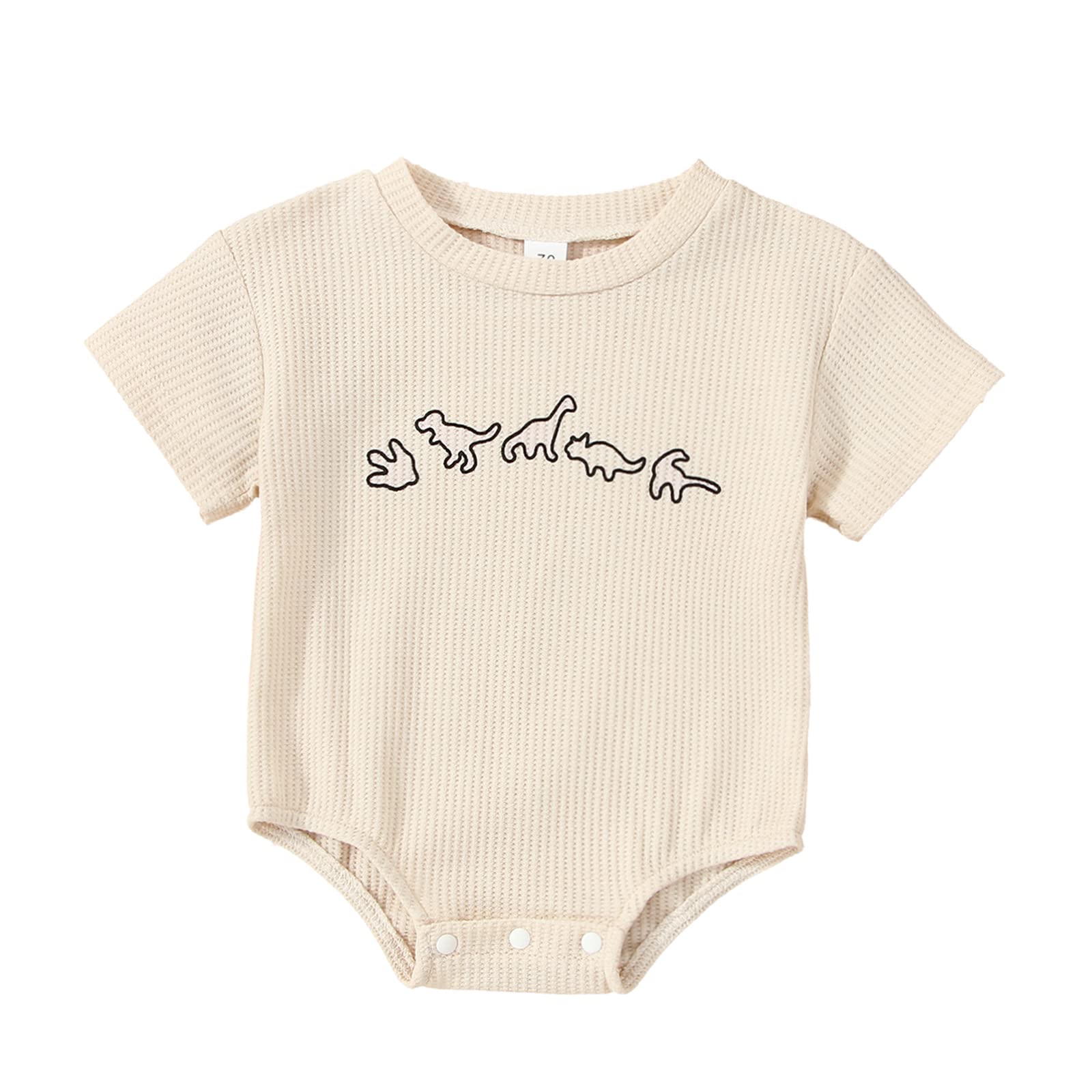 Unisex Baby Romper - Short Sleeve Waffle Knit Onesie Bodysuit for Girls & Boys | Soft Summer Outfit for Playdates, Beach Trips & Family Photos