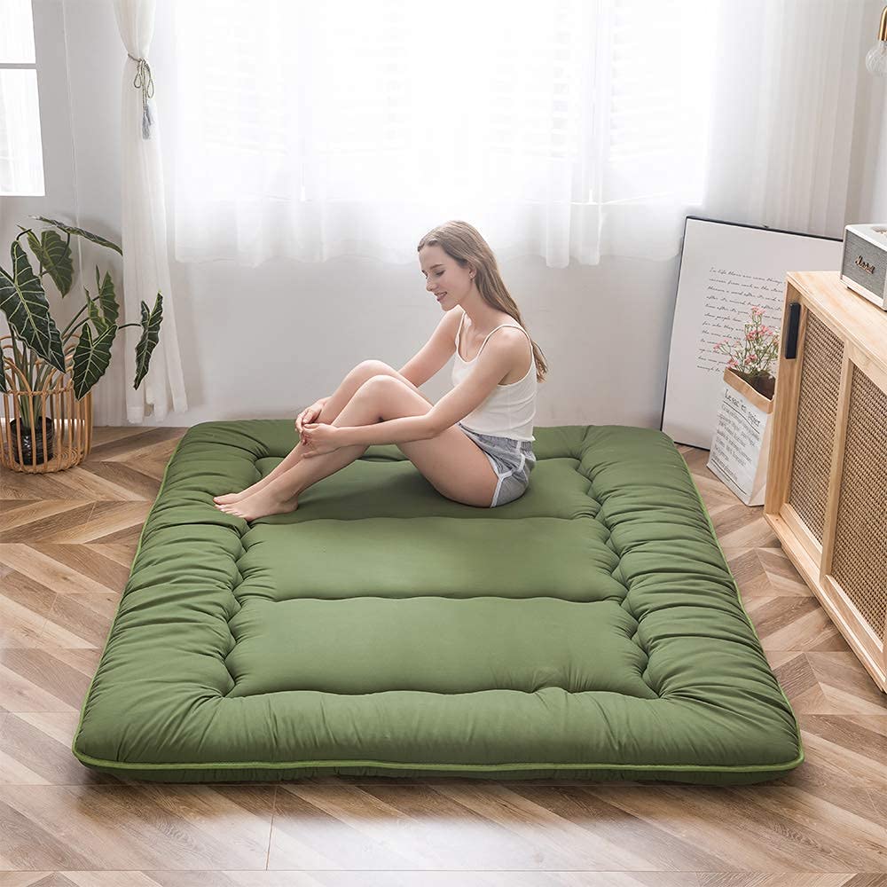 MAXYOYO Japanese Floor Futon Mattress - Portable Foldable Tatami Mattress for Guest Bed, Camping & Small Space Living | Comfortable Floor Sleeping Solution