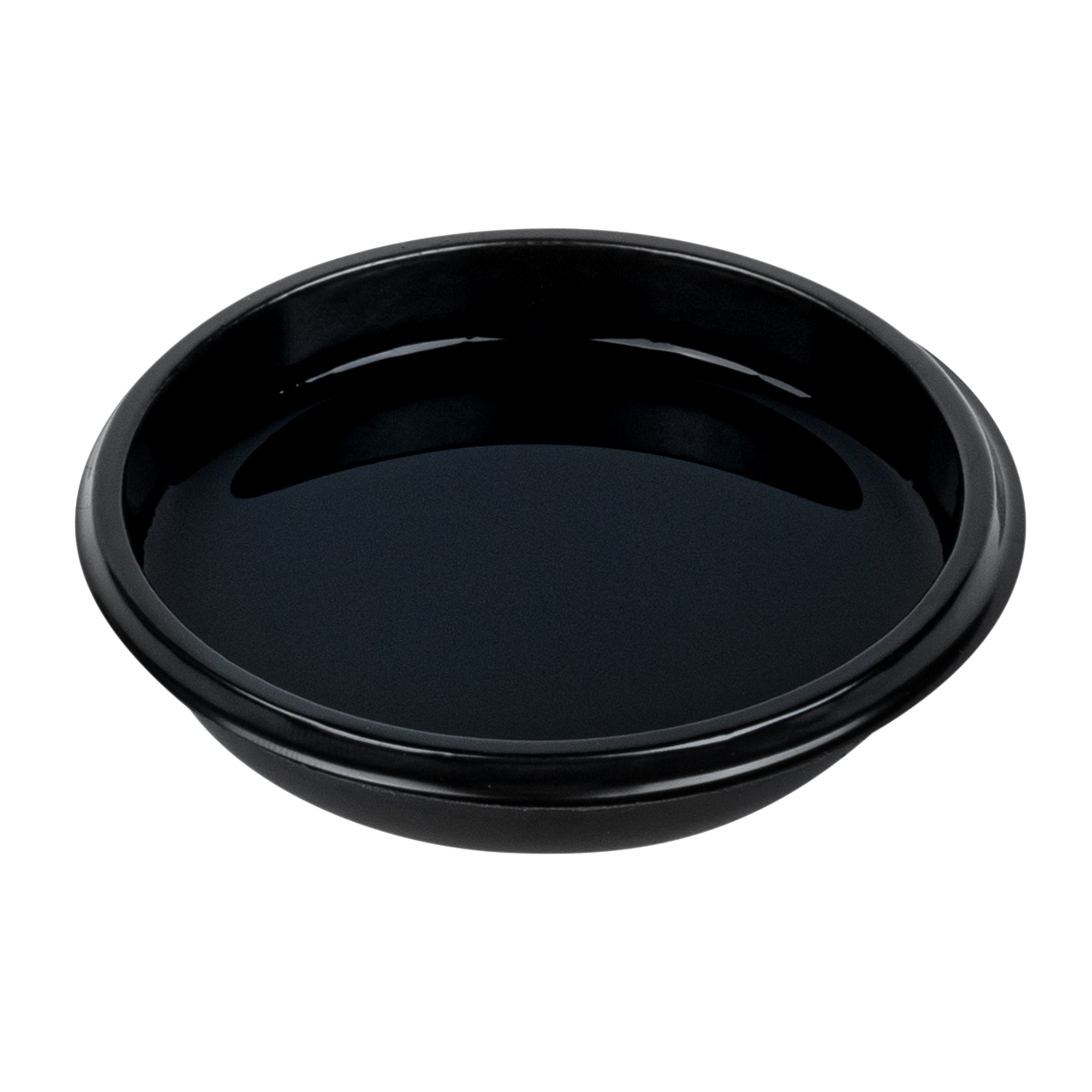 Bento Tek 2 oz Round Black Plastic Sauce Containers with Lids - 3 x 3 x 0.75 Inches - Pack of 1000 - Perfect for Restaurants, Catering & Meal Prep