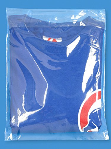 ULINE 100 Clear 9x12 Flap Lock Poly Bags - 2 MIL Thick Plastic Storage Bags for Youth T-Shirts, Apparel & Clothing | Durable Resealable Garment Bags for Travel, Seasonal Storage & Retail Packaging